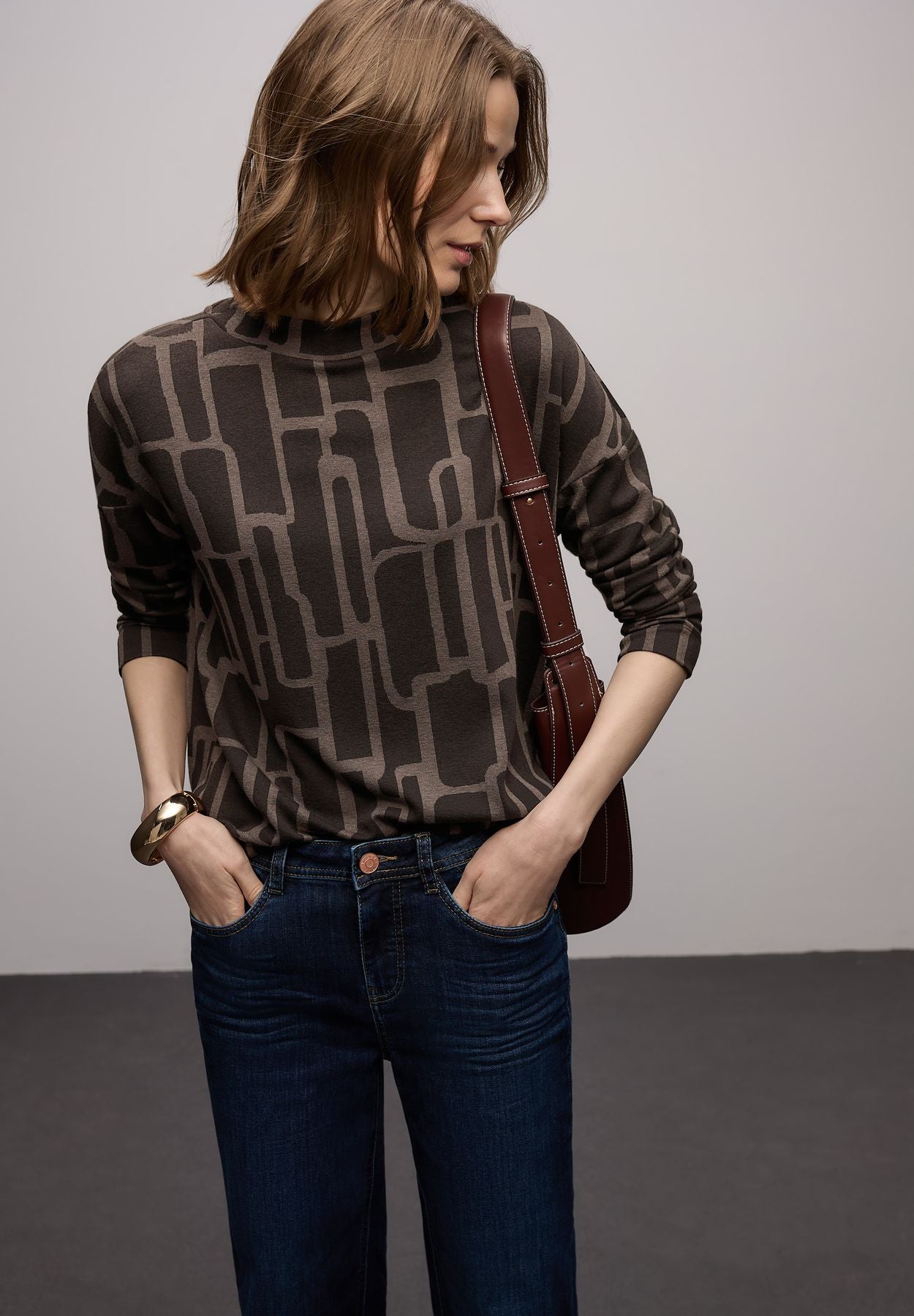 Print Shirt mit Tunnelzug