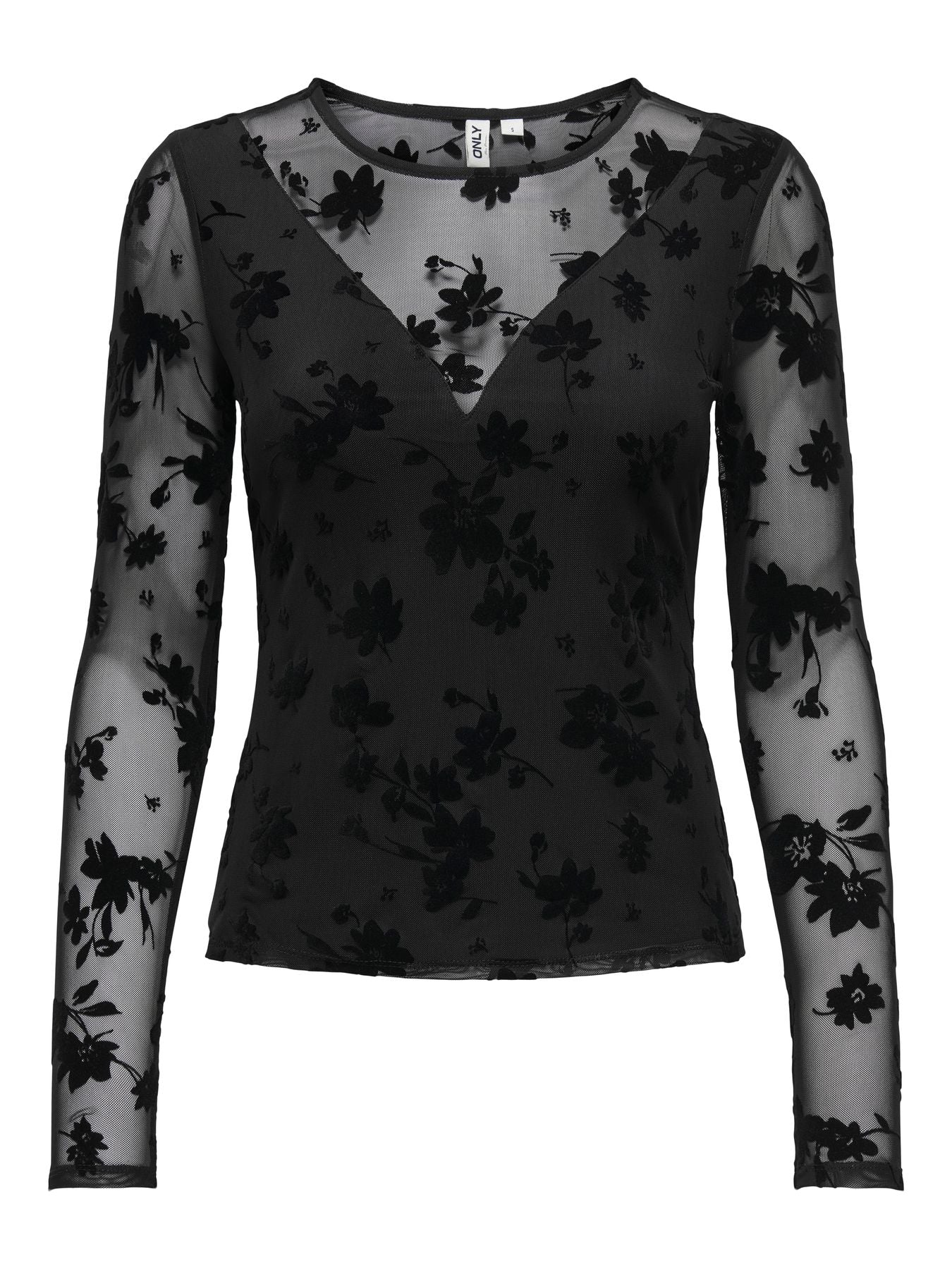 ONLBECKI LS MIX FLOCKED TOP WVN
