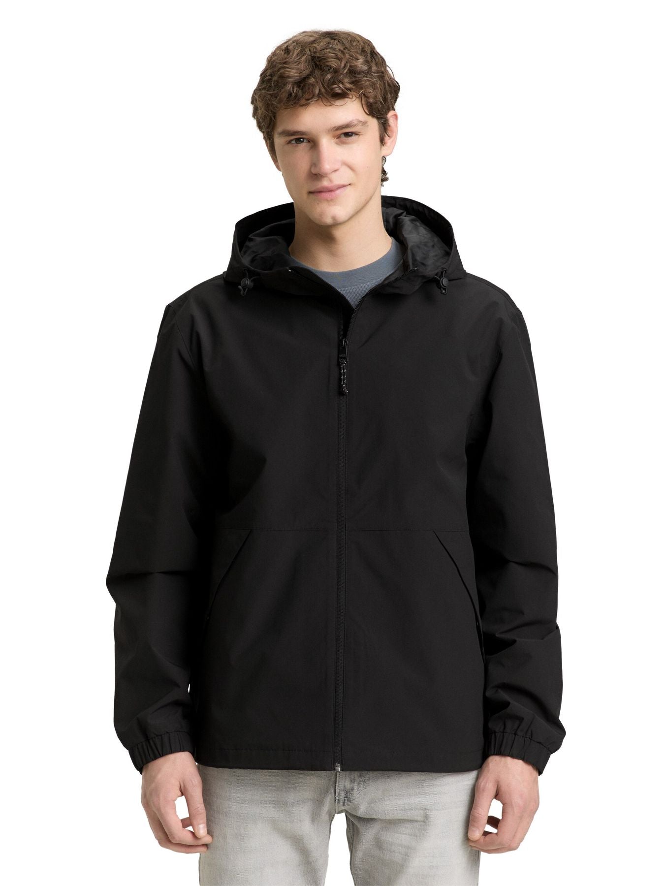 Relaxed Fit Windbreaker Jacke aus wasserabweisendem Material