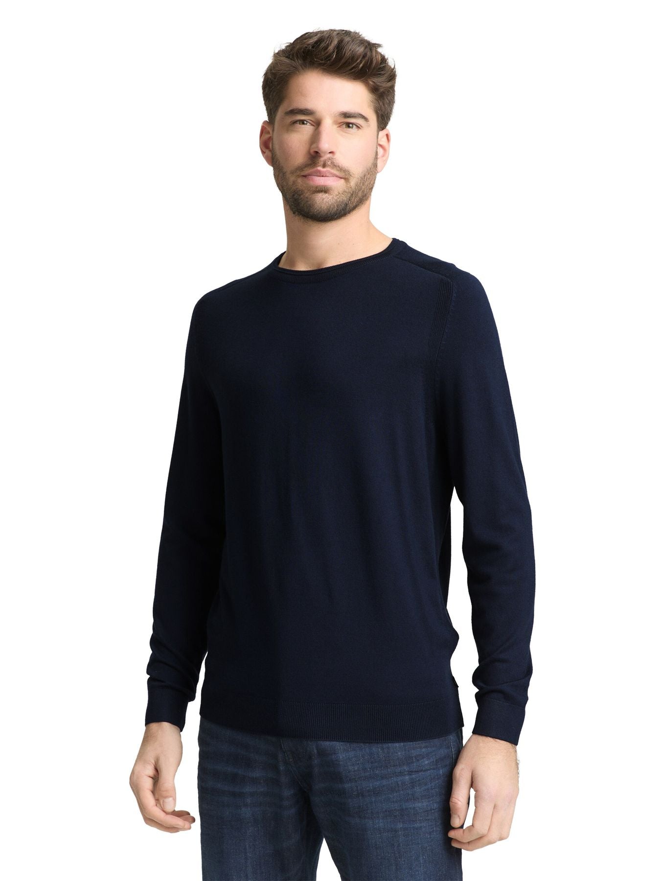 Basic Strickpullover mit Rundhalsausschnitt