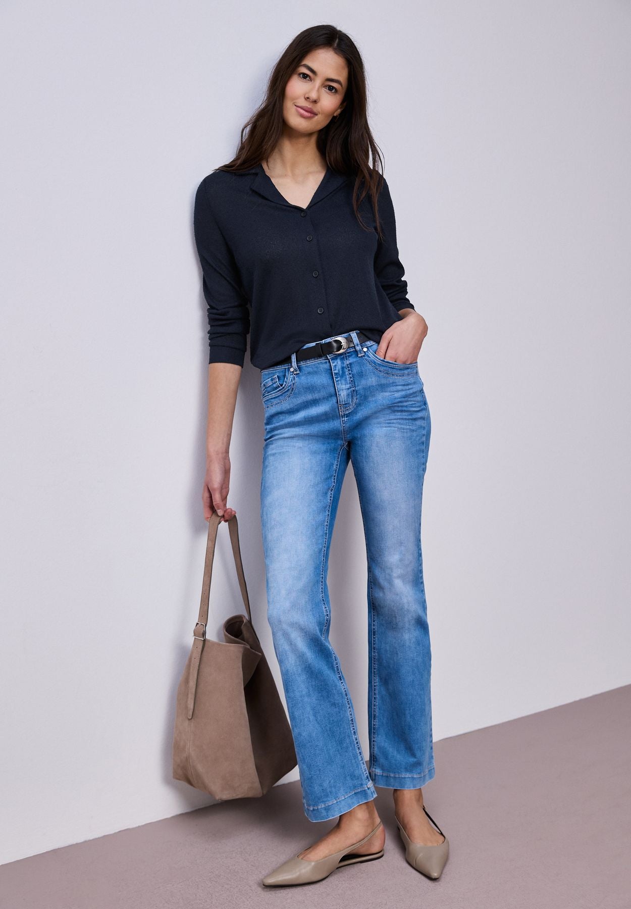 Langarm Jacke mit V-Neck