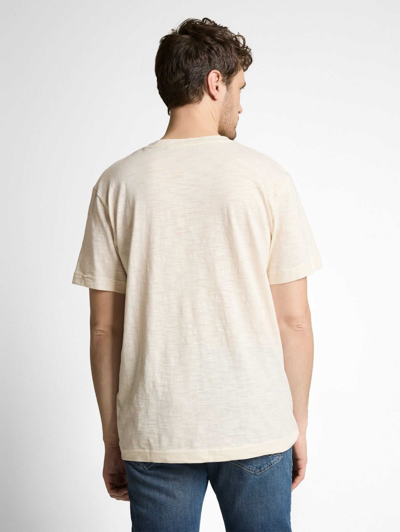T-Shirt in Melange-Optik mit Print