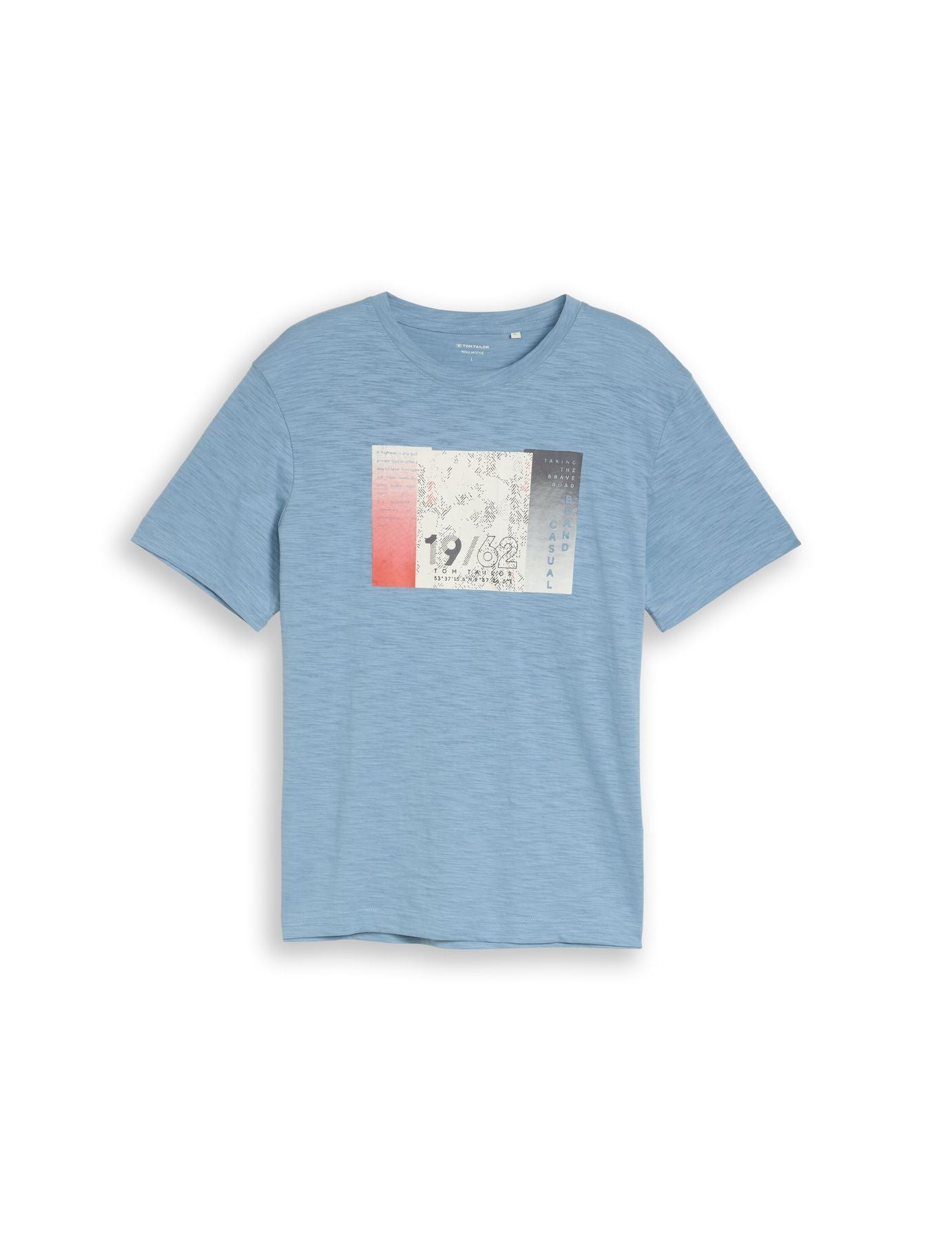 T-Shirt in Melange-Optik mit Print