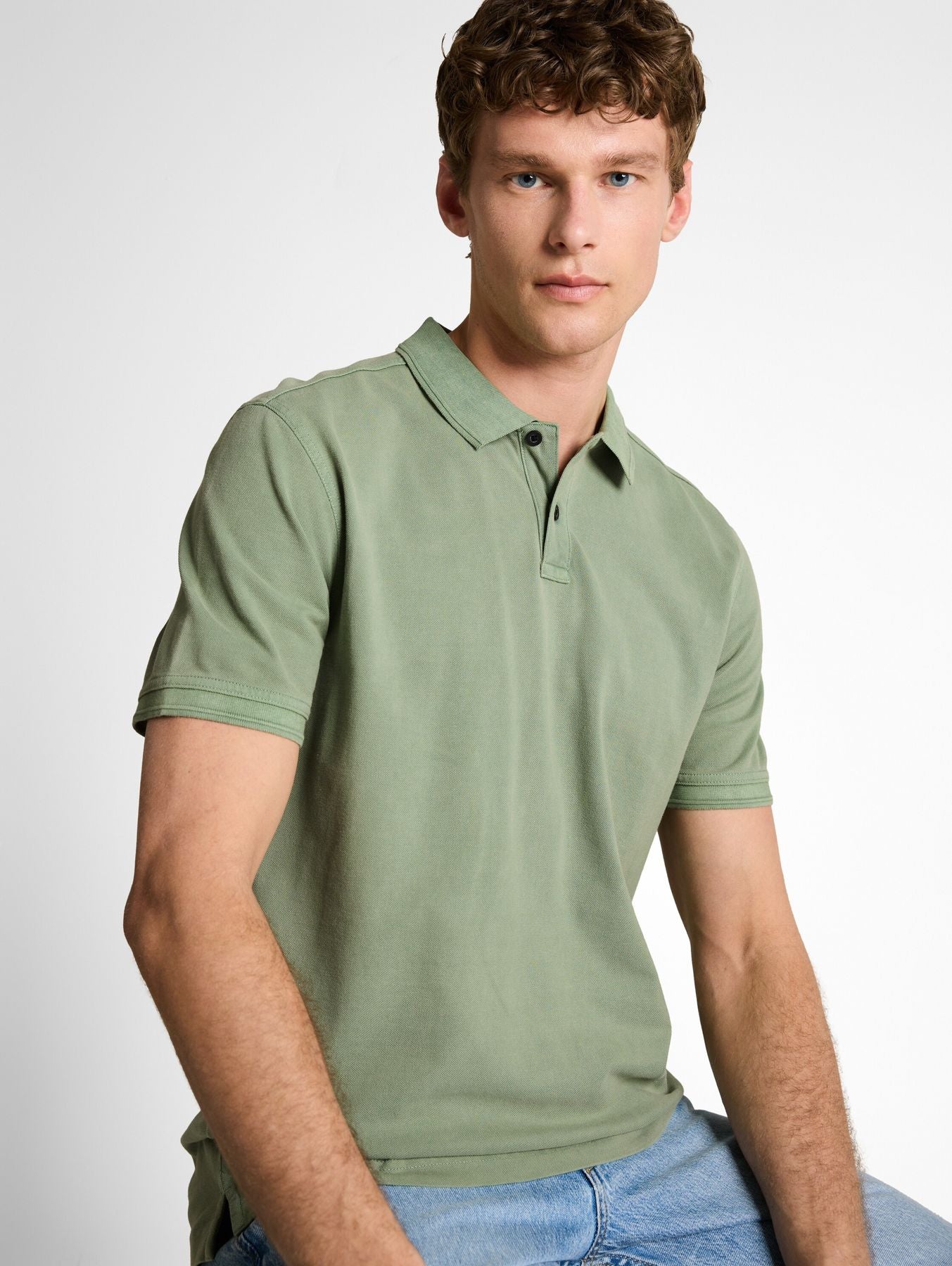 Piqué Poloshirt im Washed Look