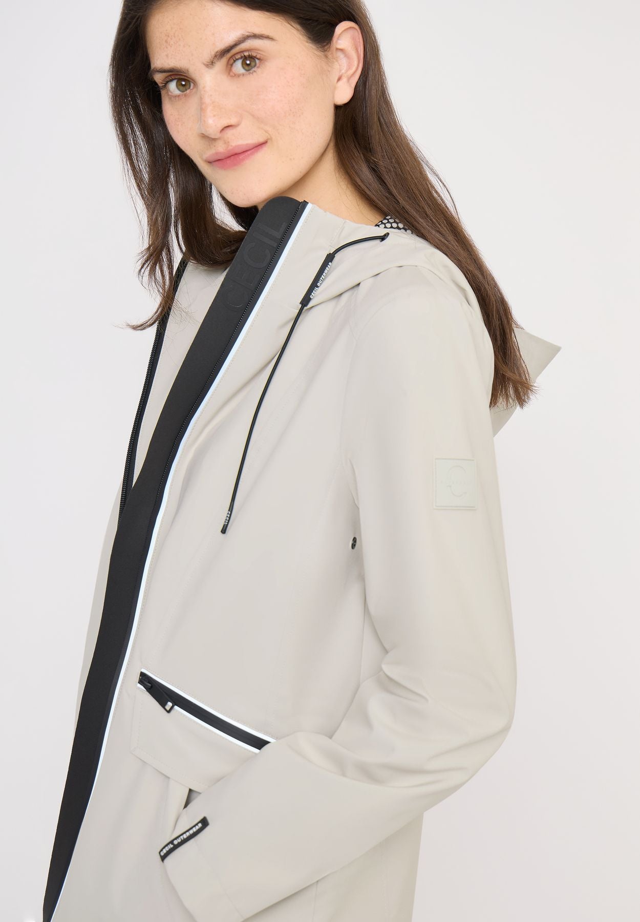 Mantel mit Kapuze und 2-Wege-Zipper