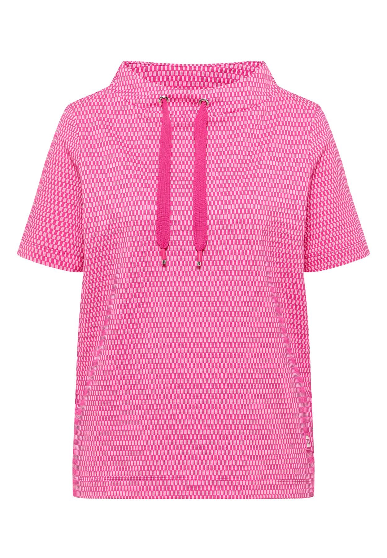Shirt mit Funnel Neck im Two-Tone-Look