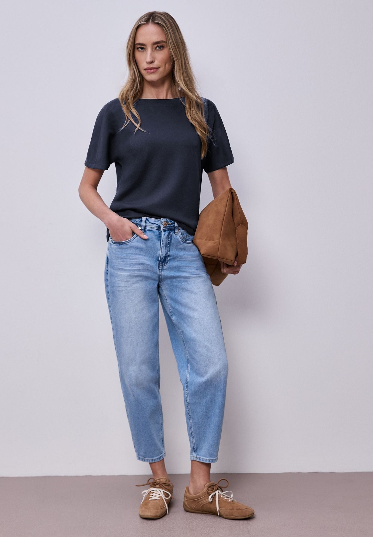 Dropped Shoulder Shirt mit Rippdetail
