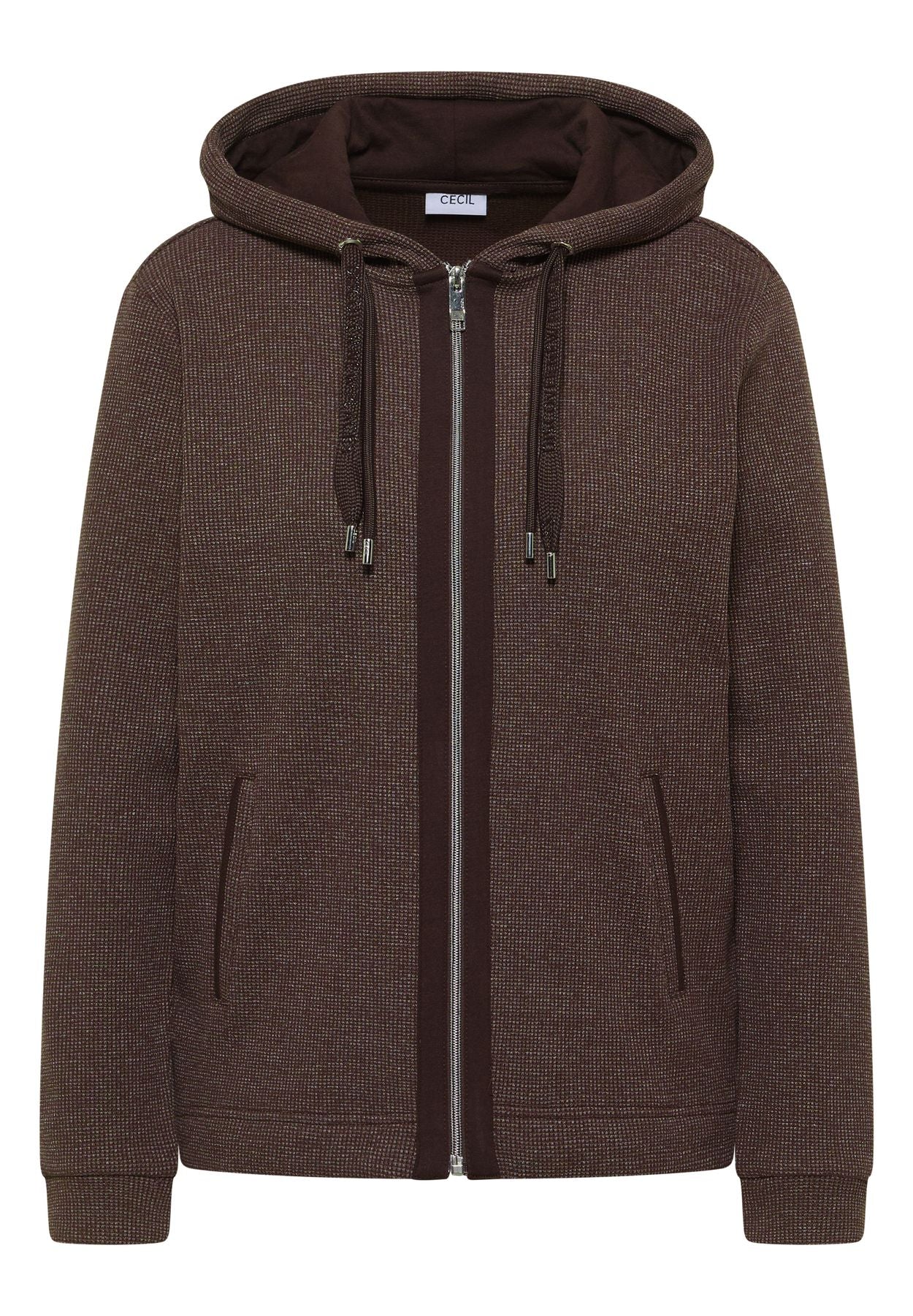 Langarm Jacke mit Kapuze und Taschen