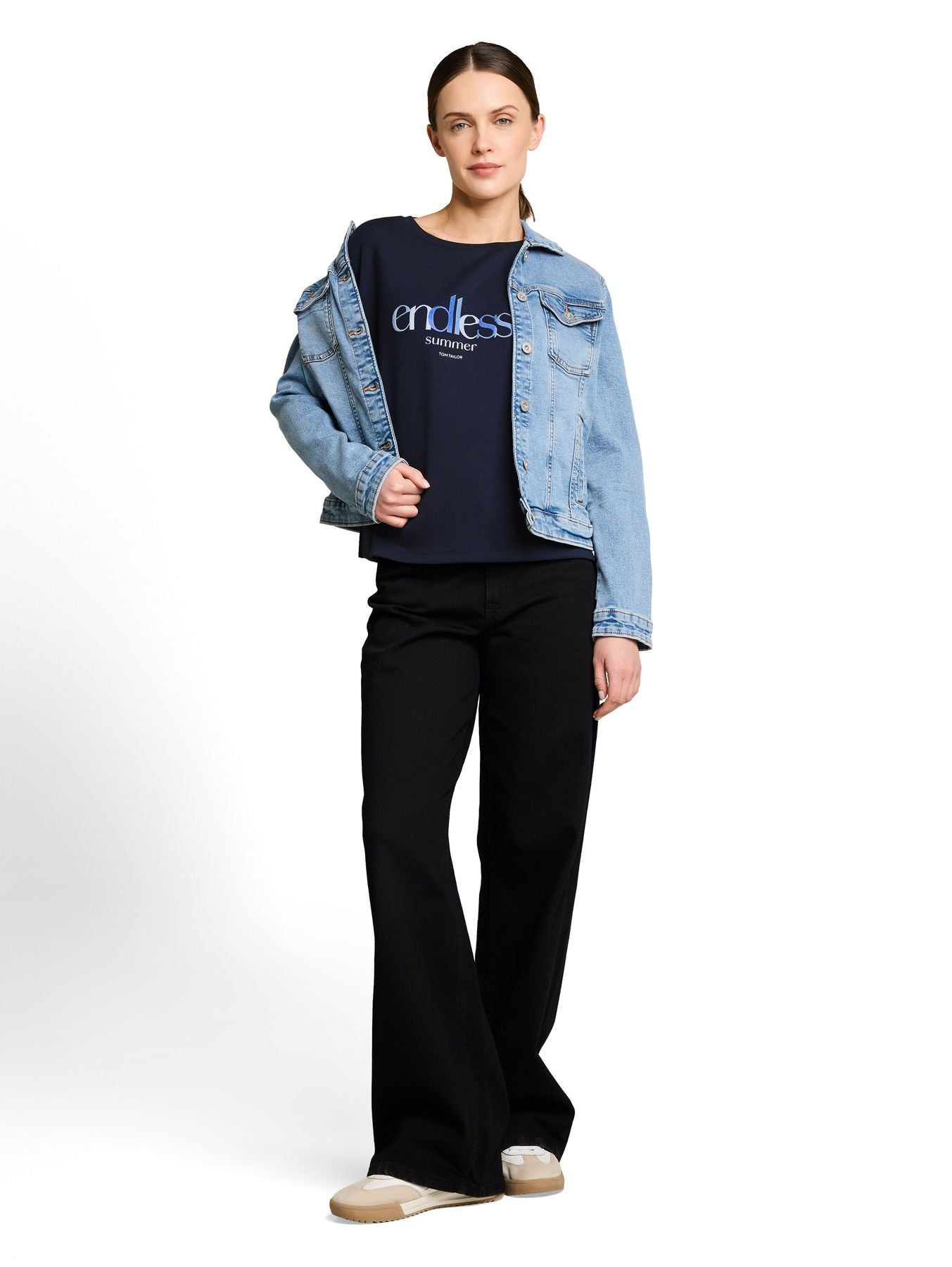 Loose Fit Scuba T-Shirt mit Print