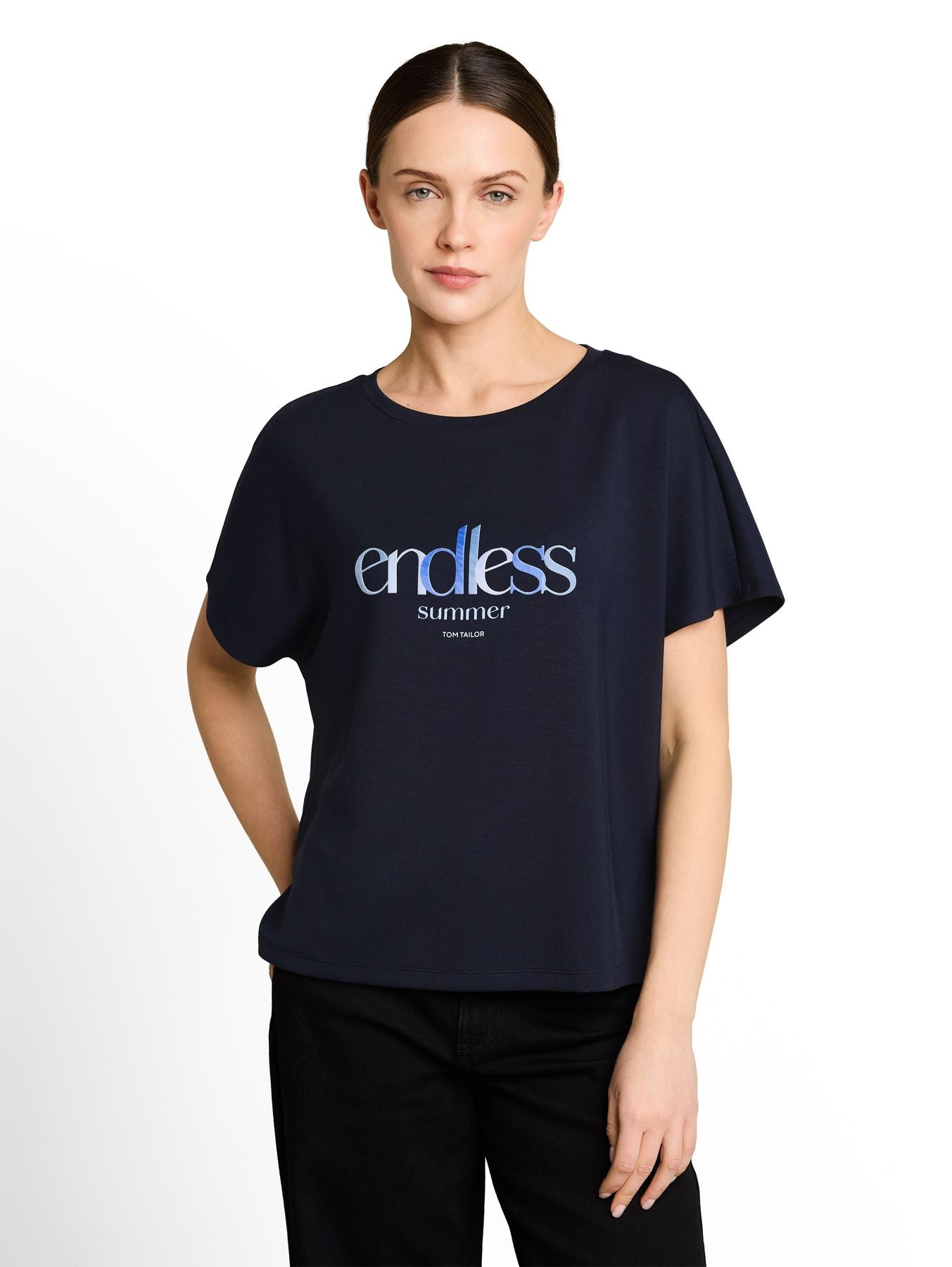 Loose Fit Scuba T-Shirt mit Print