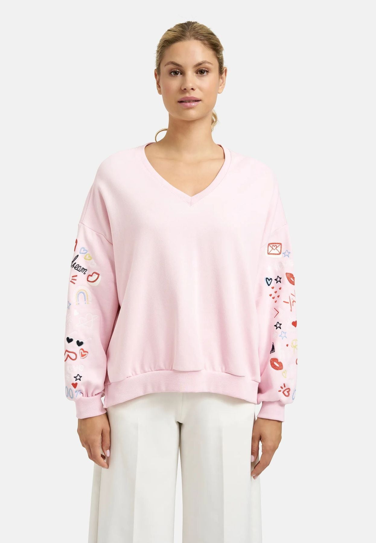 Oversize Sweatshirt Sleeve Embroidery
