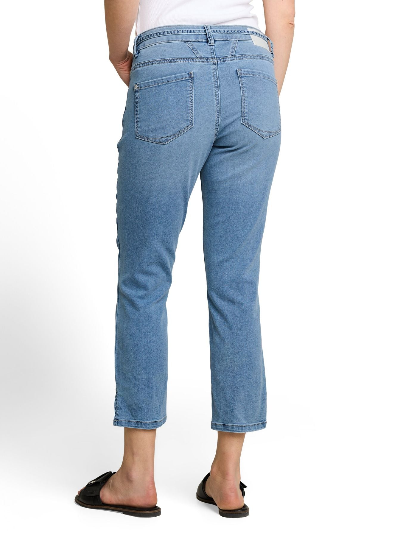 TTLENE SLIM CROPPED Stretch Jeans mit Bindegürtel