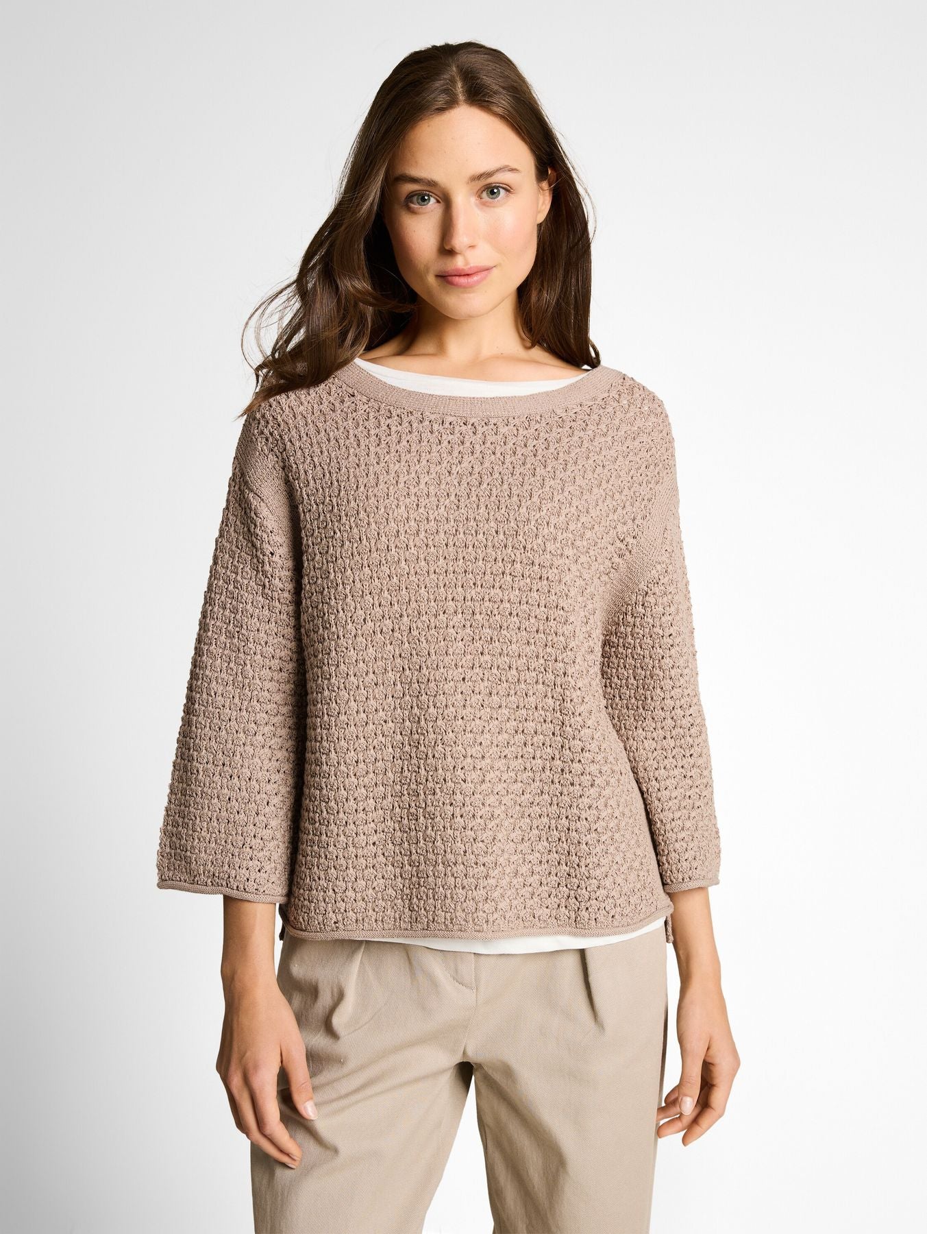 Loose Fit Strickpullover mit Lochmuster