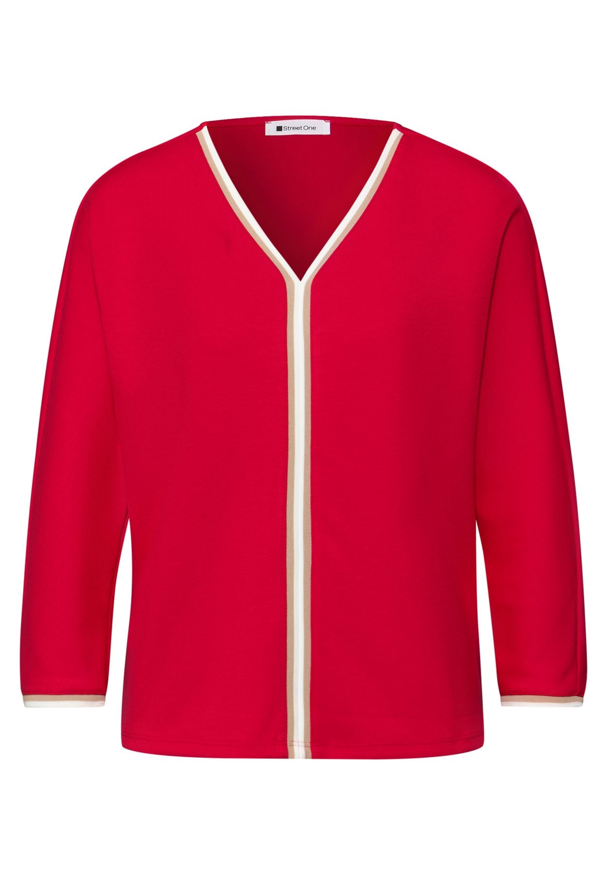 3/4-Arm Shirt mit Kontrastdetail