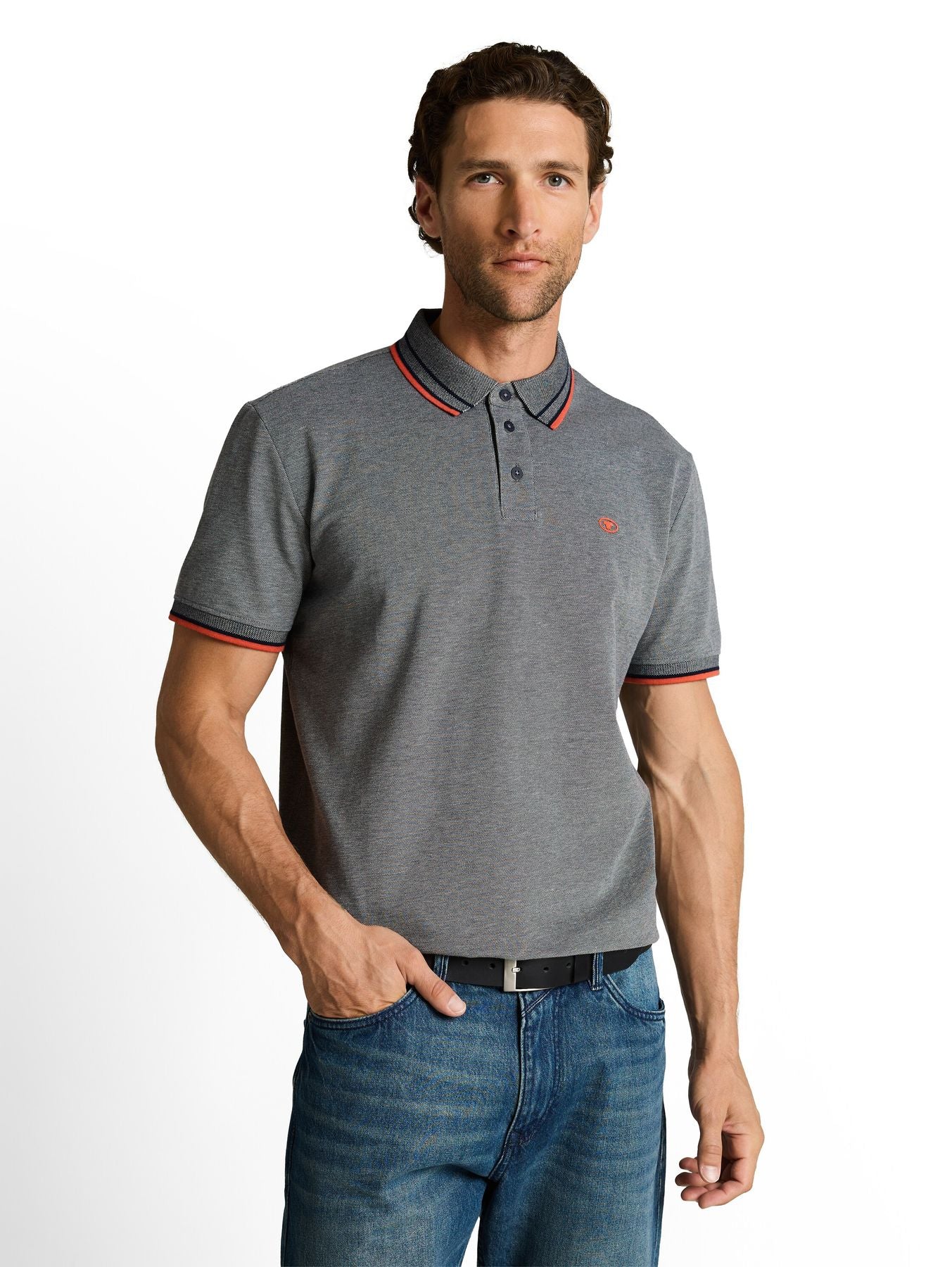 Piqué Poloshirt mit Logo-Print