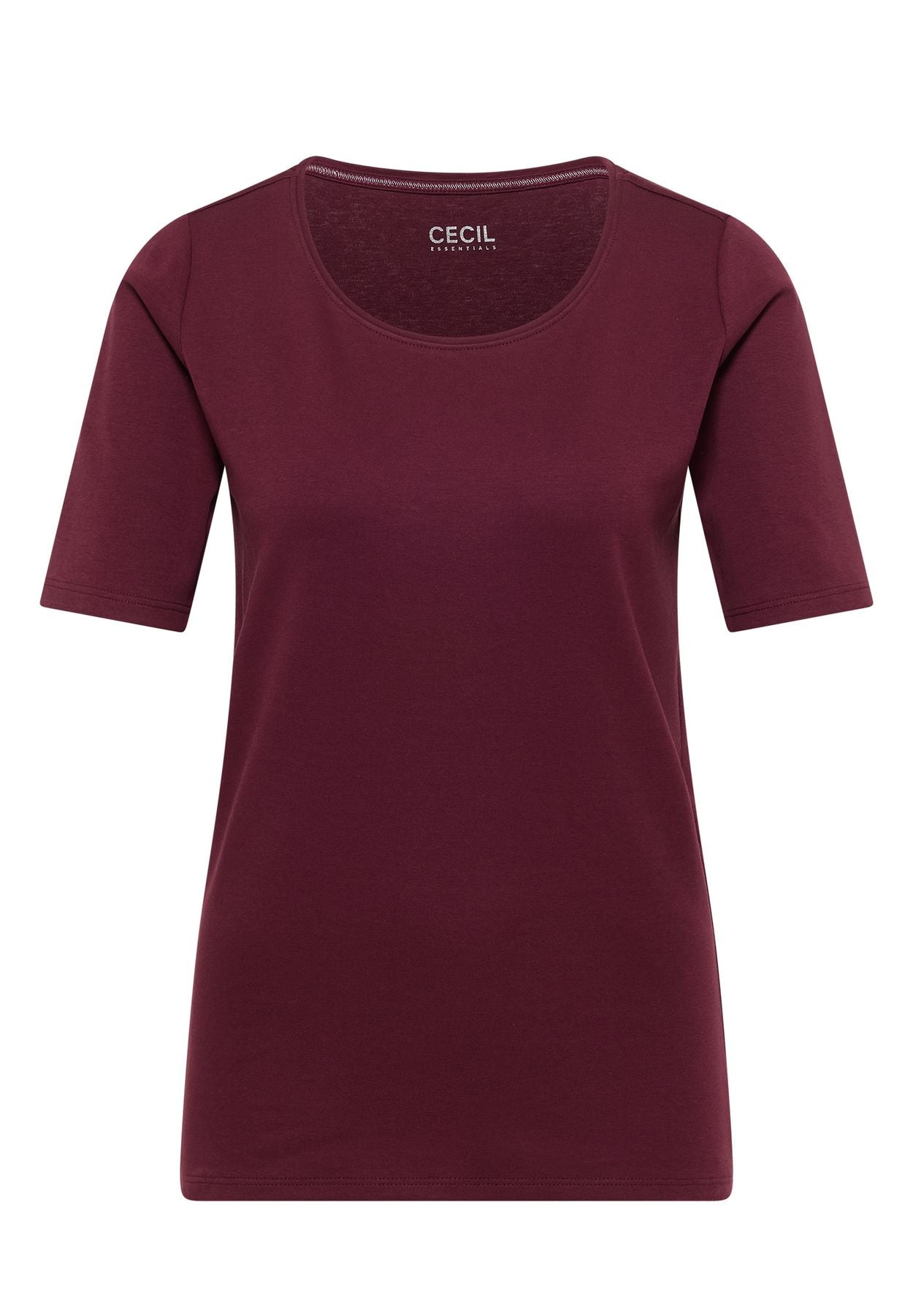 Basic T-Shirt mit Rundhals in Unifarbe