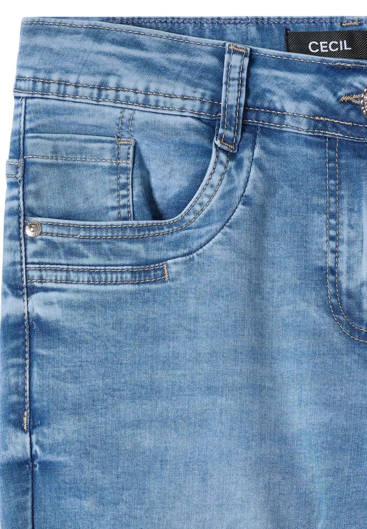 Mid Waist Slim Leg Jeans im Casual Fit
