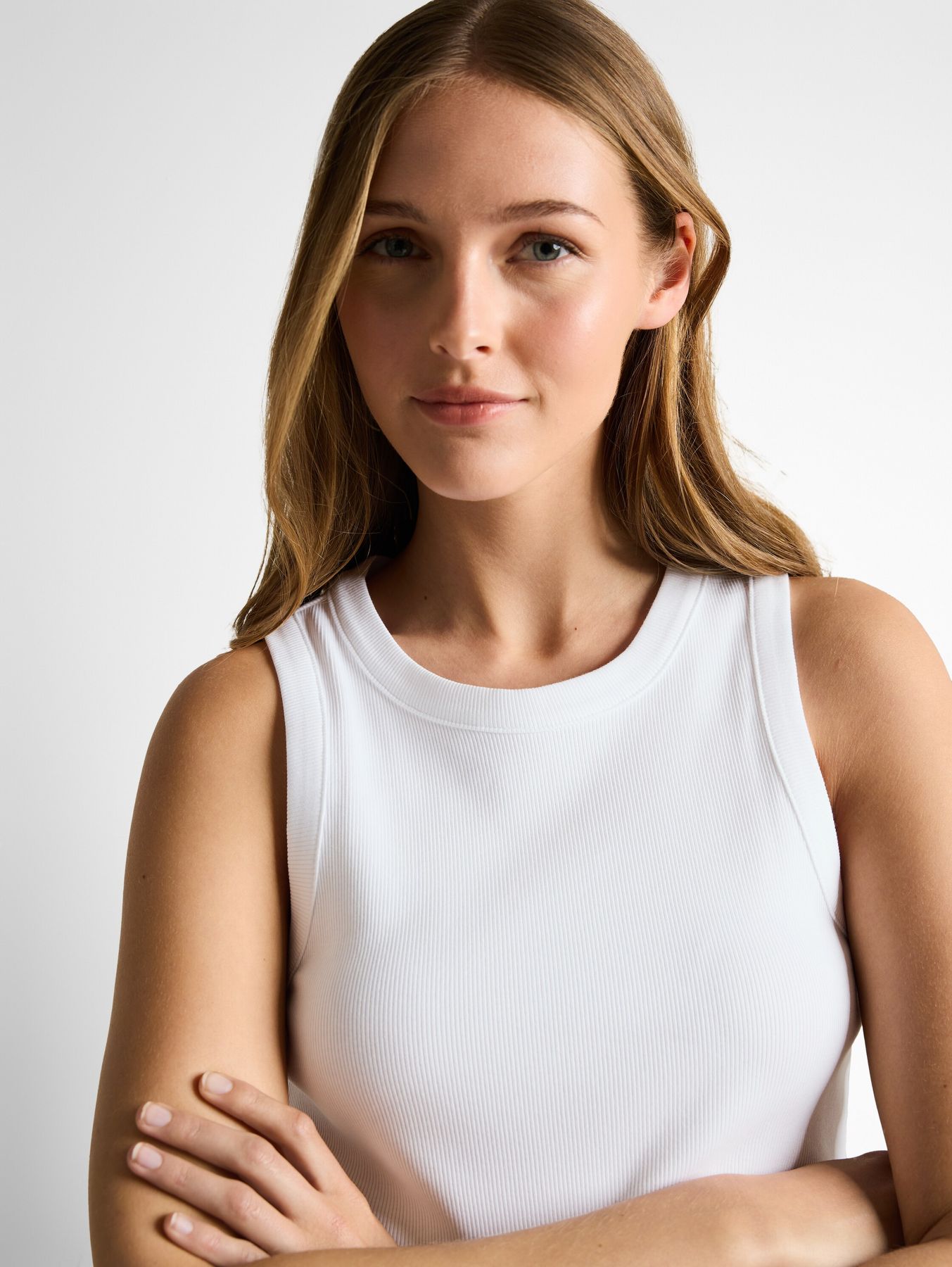 Slim Fit Top mit Rippstruktur