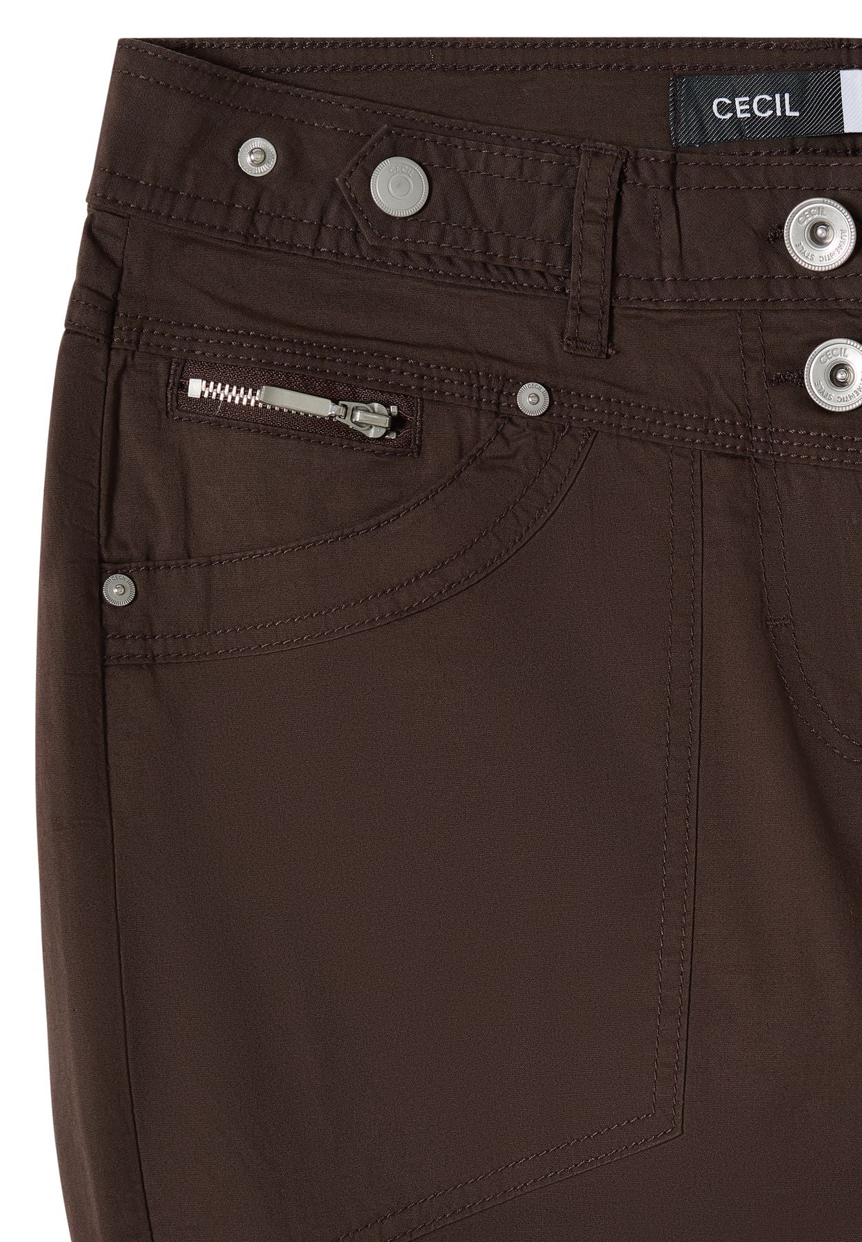 Mid Waist Slim Leg Hose mit Turn-Up