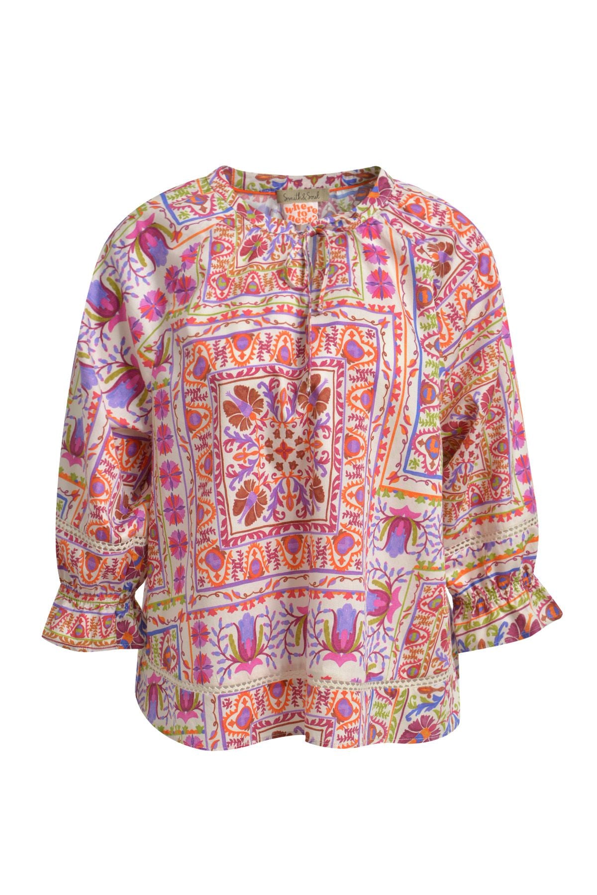 Raglan V-neck Boho Blouse