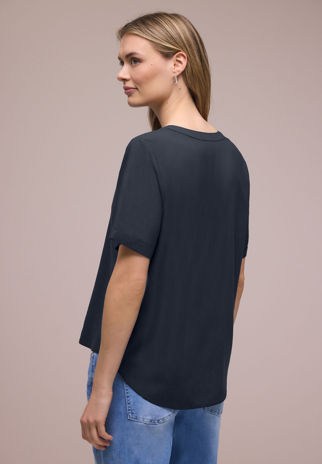 Kurzarm Bluse mit Turn-Up
