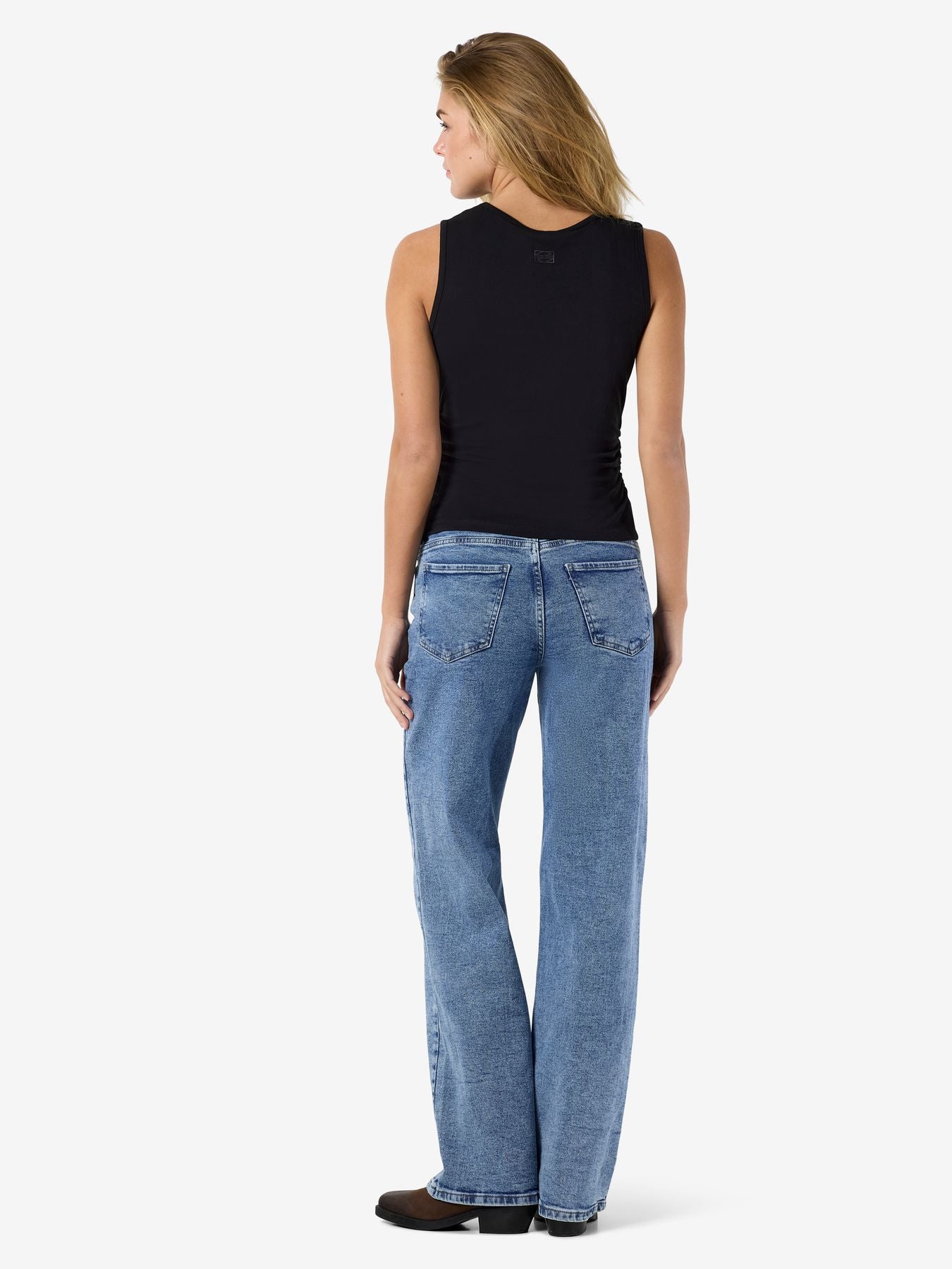 NMMOLLY S/L O-NECK RUCHING TOP JRS