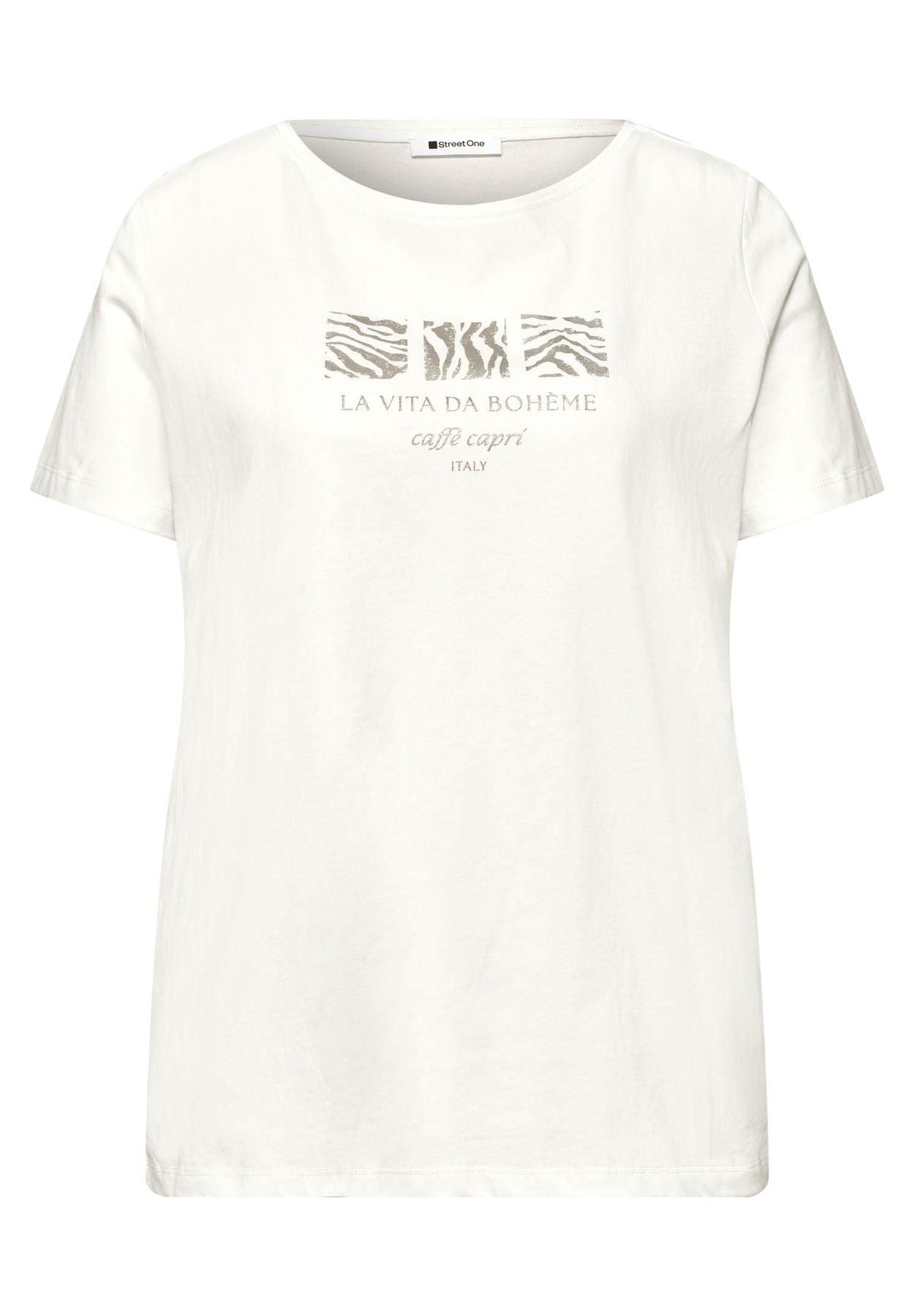 Basic T-Shirt mit Rundhals und Print