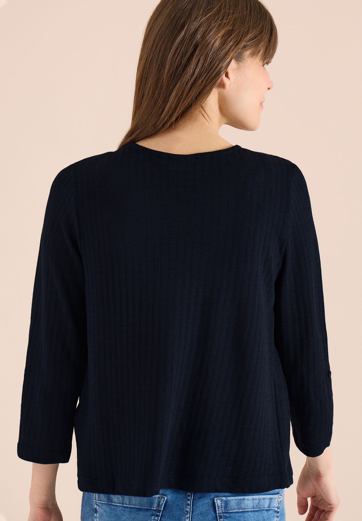 3/4-Arm Jacke in Strick-Optik