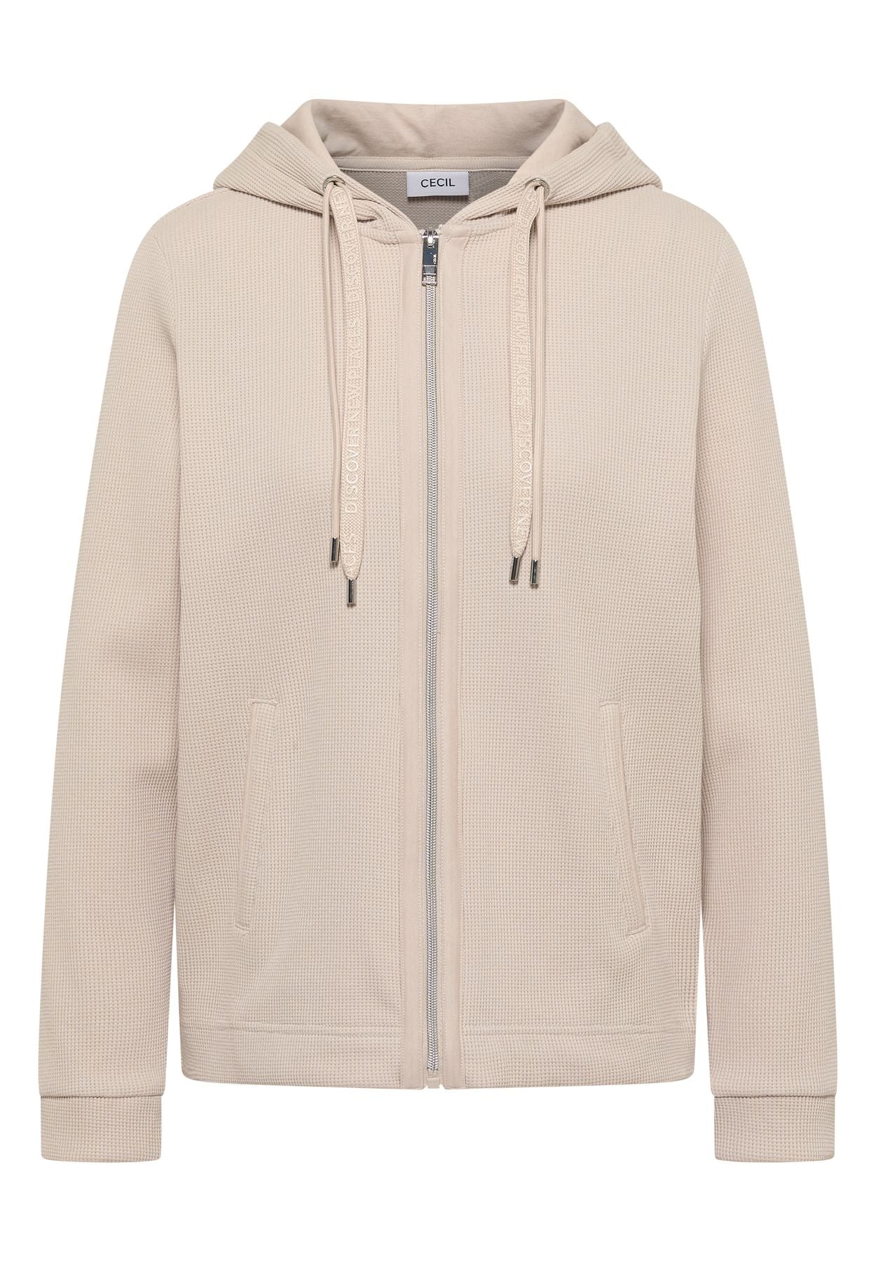 Langarm Jacke mit Kapuze und Taschen