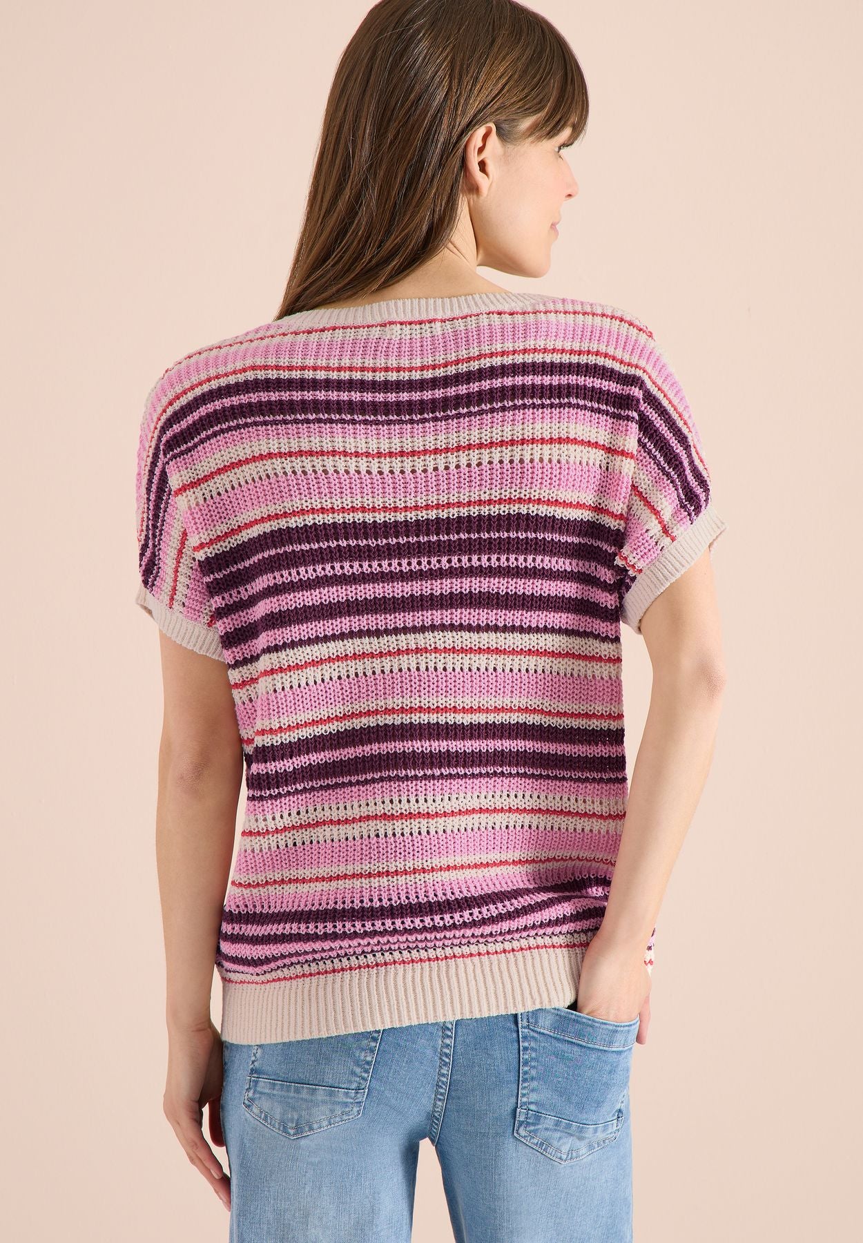 Kurzarm Pullover aus Bändchengarn