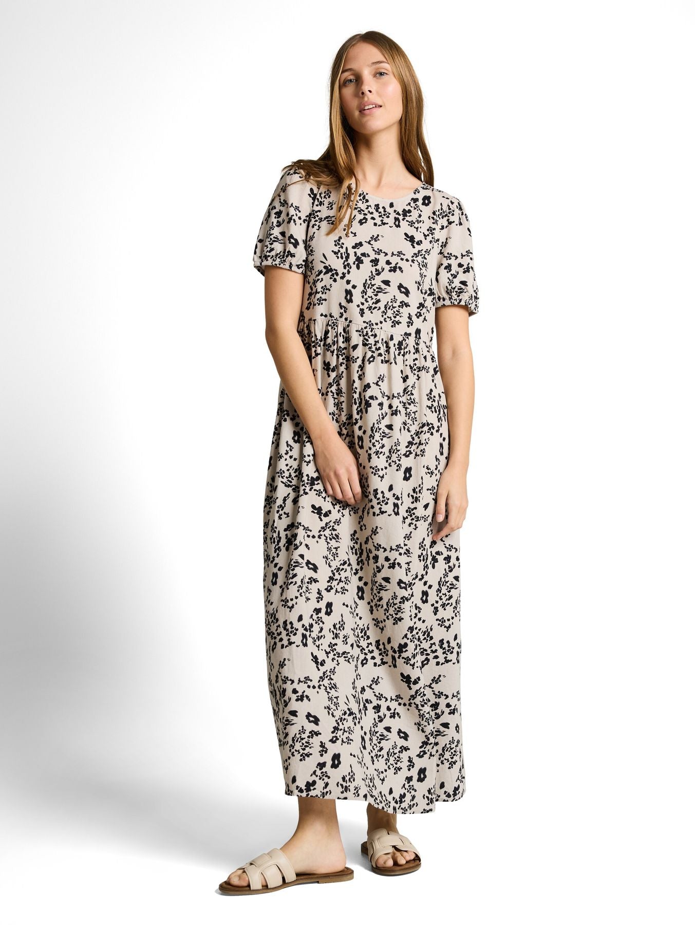 Midi-Kleid mit Leinenanteil