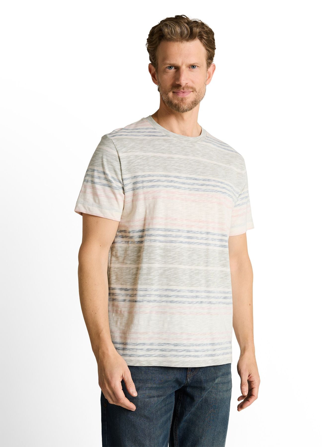 T-Shirt mit Inside-Out Streifenmuster