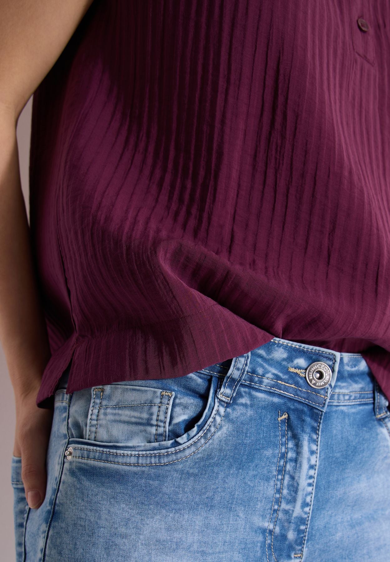 Dropped Shoulder Bluse mit Struktur