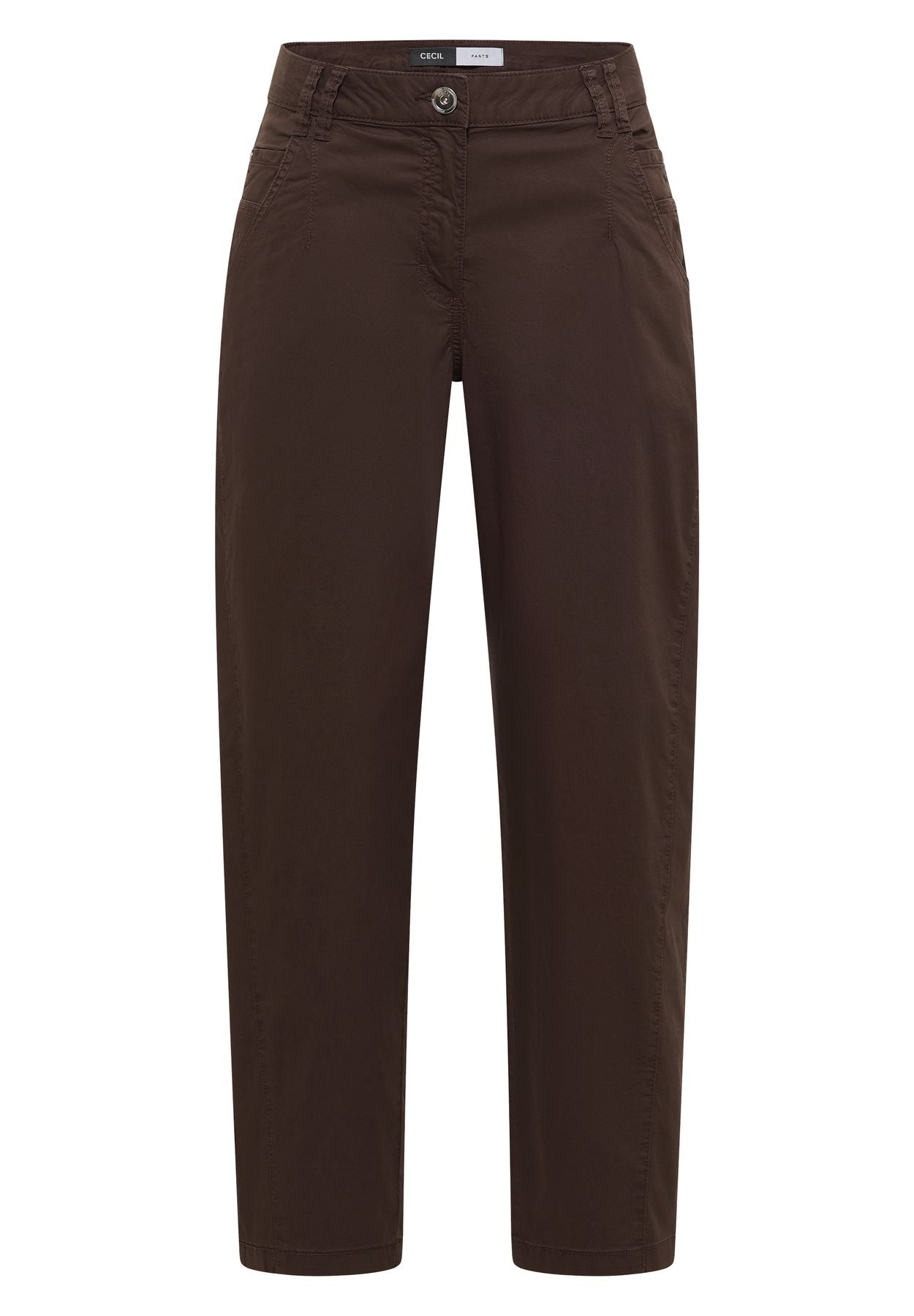 Mid Waist Barrel Leg Hose im Casual Fit