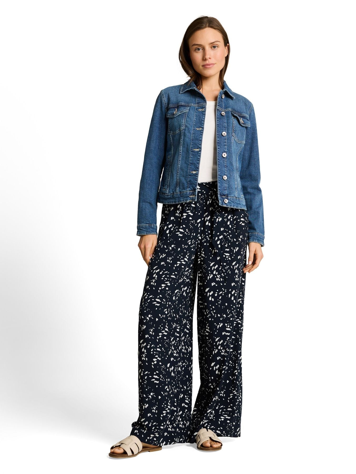 Loose Fit Palazzo Hose mit Muster