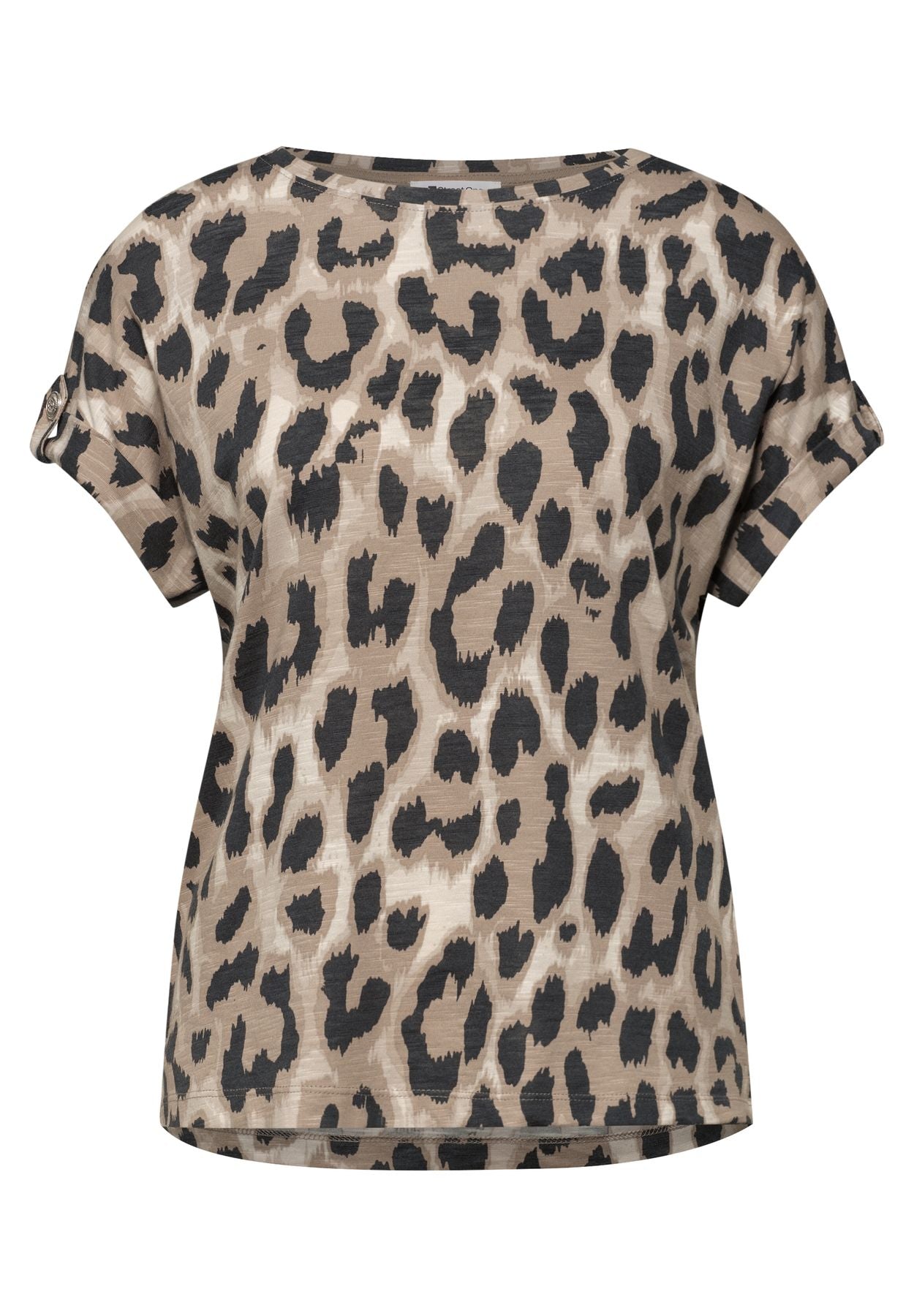 Dropped Shoulder Shirt mit Leo-Muster