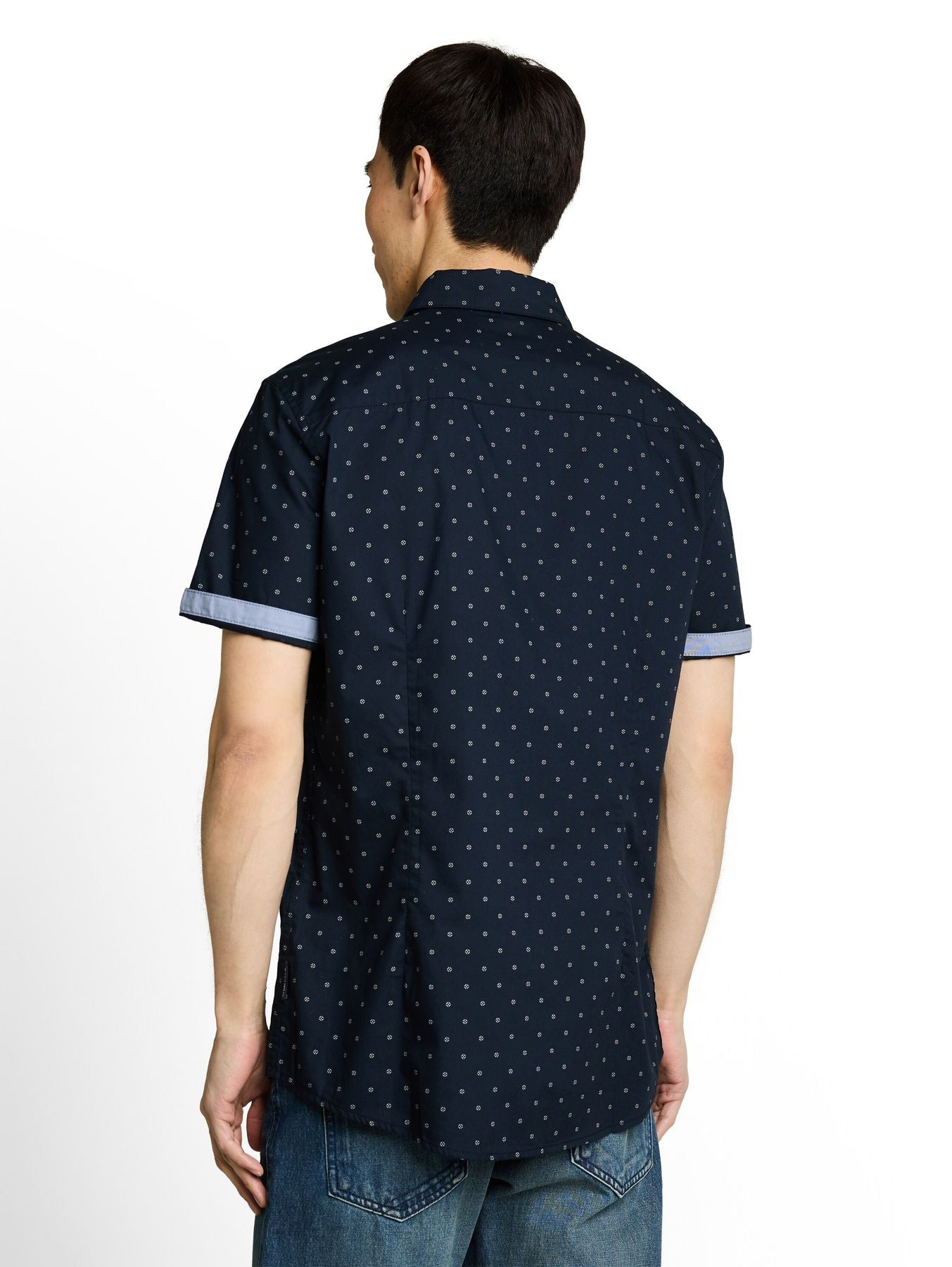 Fitted Kurzarmhemd mit Muster