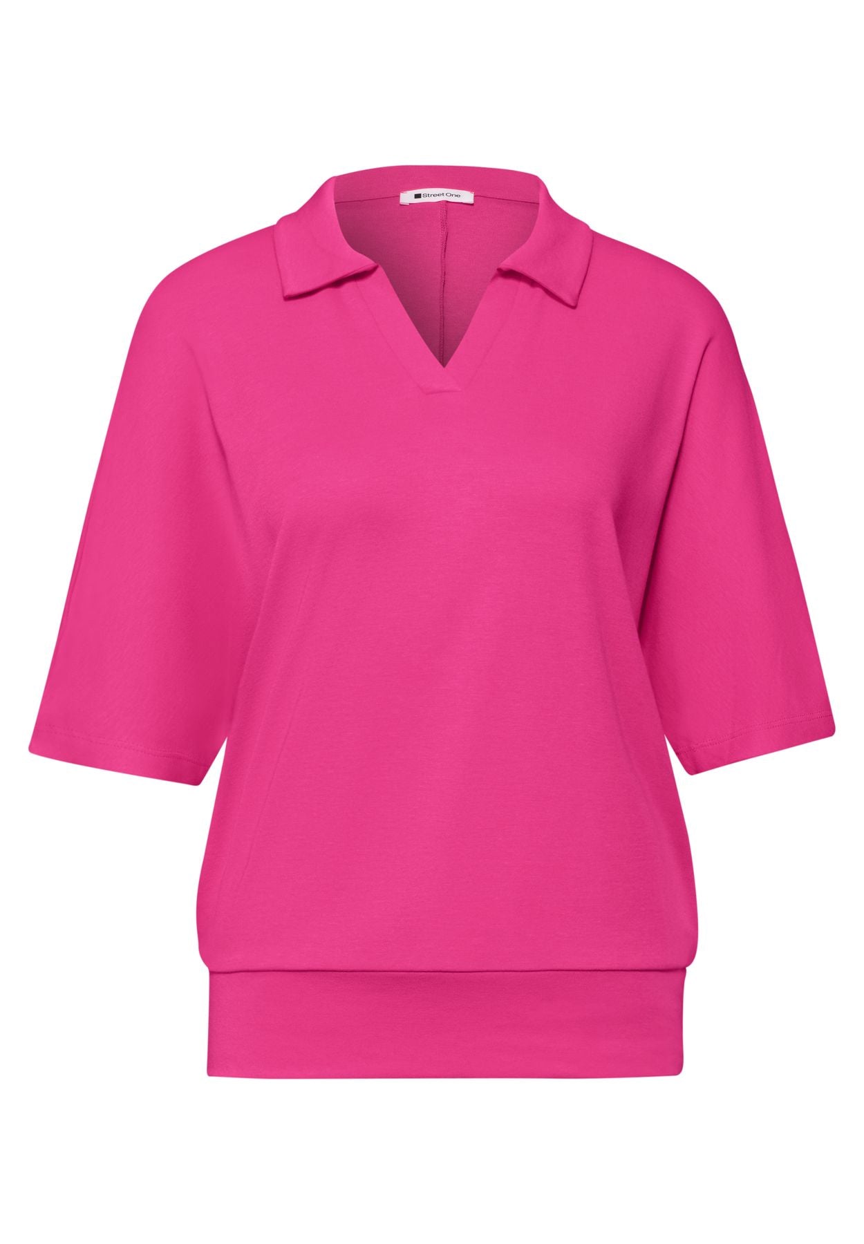 Dropped Shoulder Poloshirt mit Elastikbund