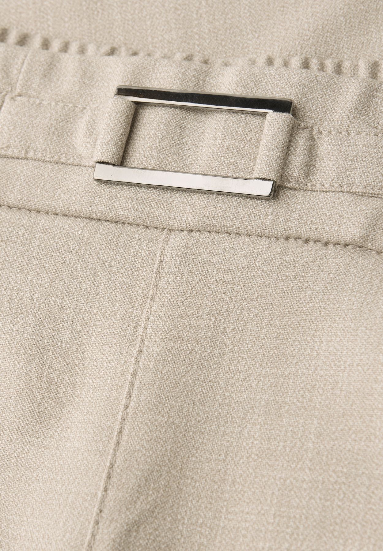 Mid Waist Slim Leg Hose mit Schnalle
