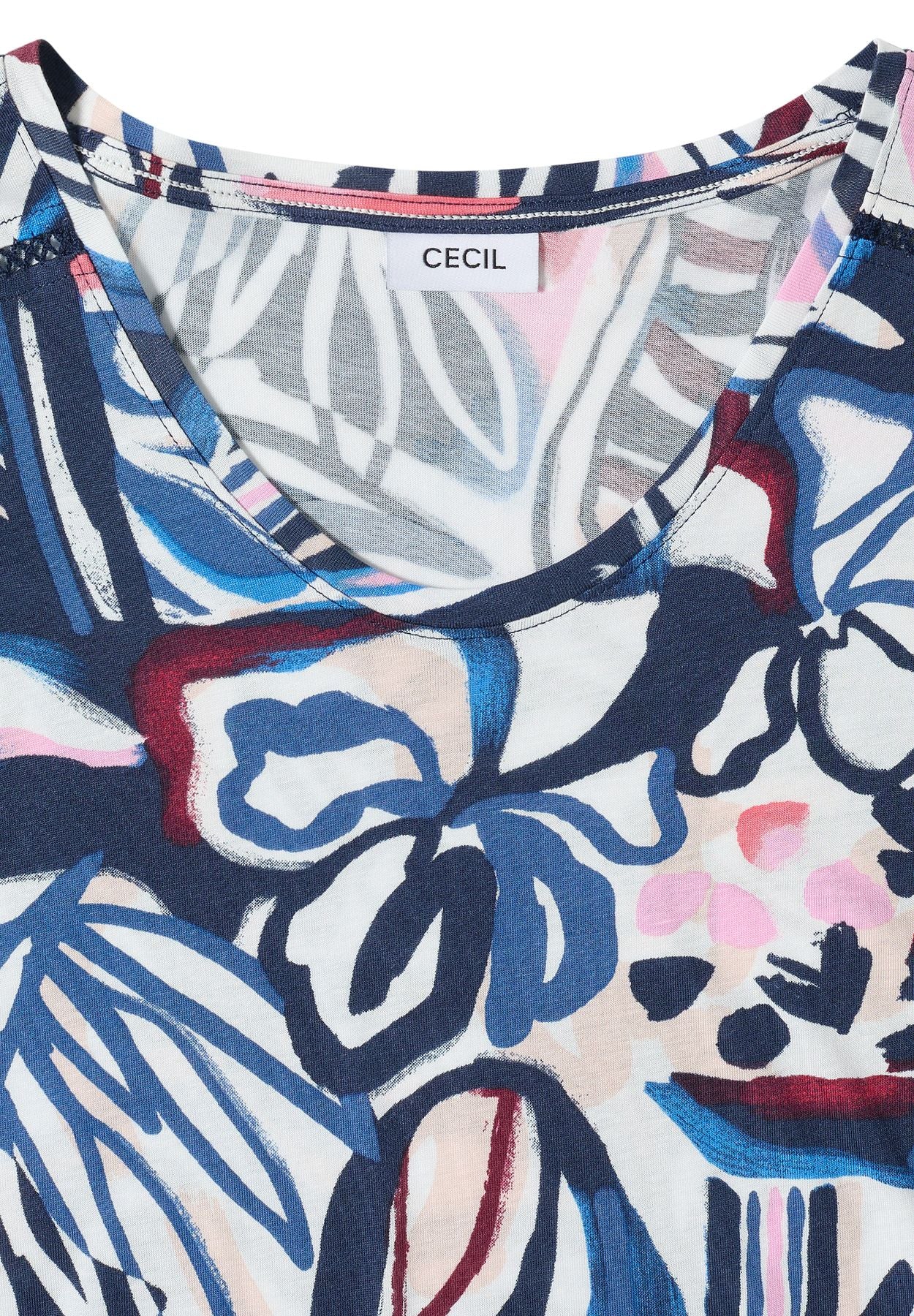 Kurzarm Shirt mit Spitzendetail