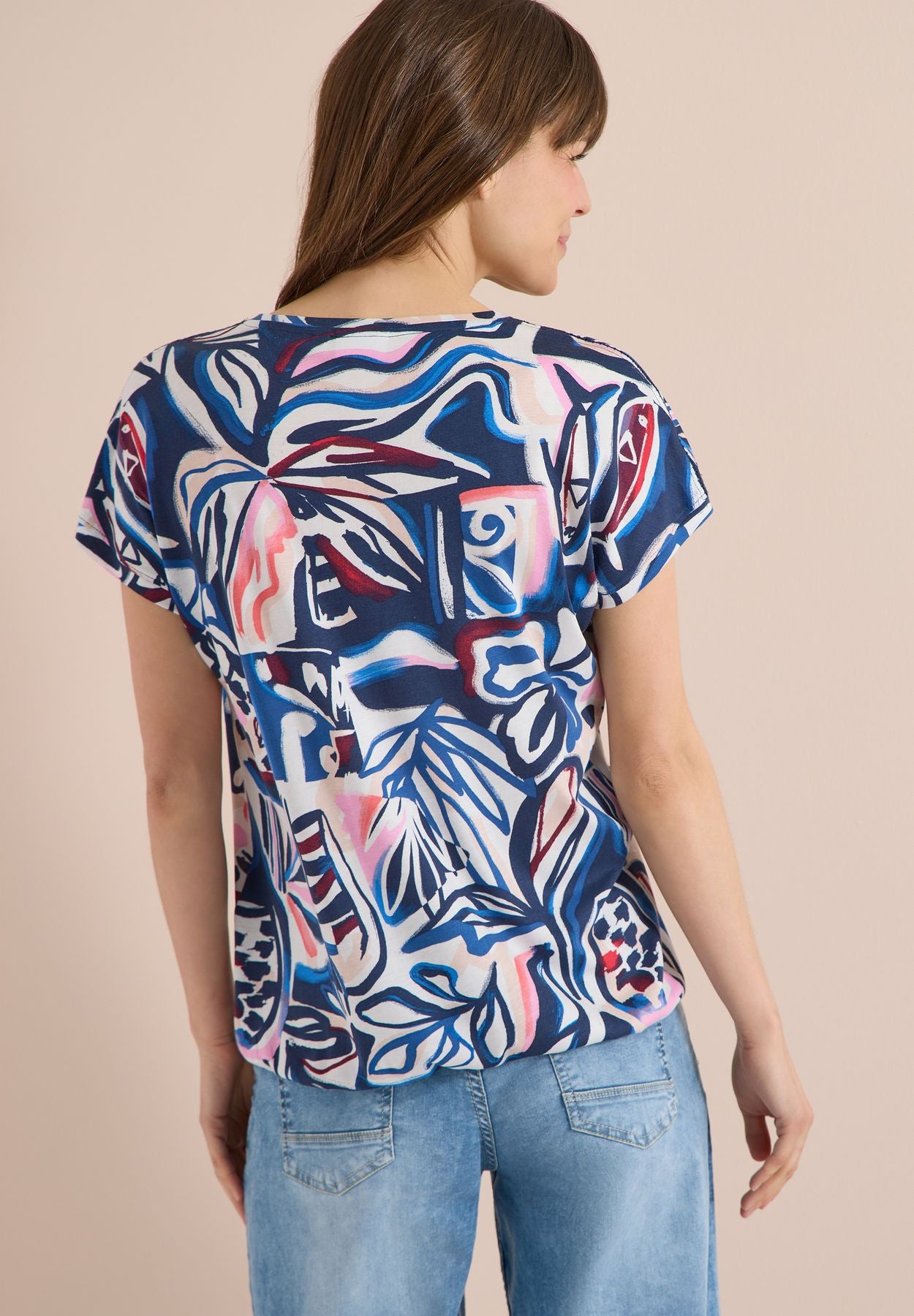 Kurzarm Shirt mit Spitzendetail