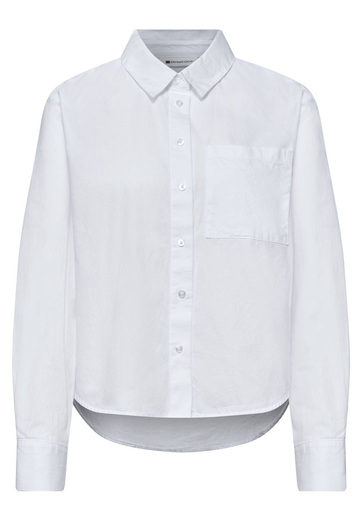 Langarm Bluse mit Hemdkragen aus Twill