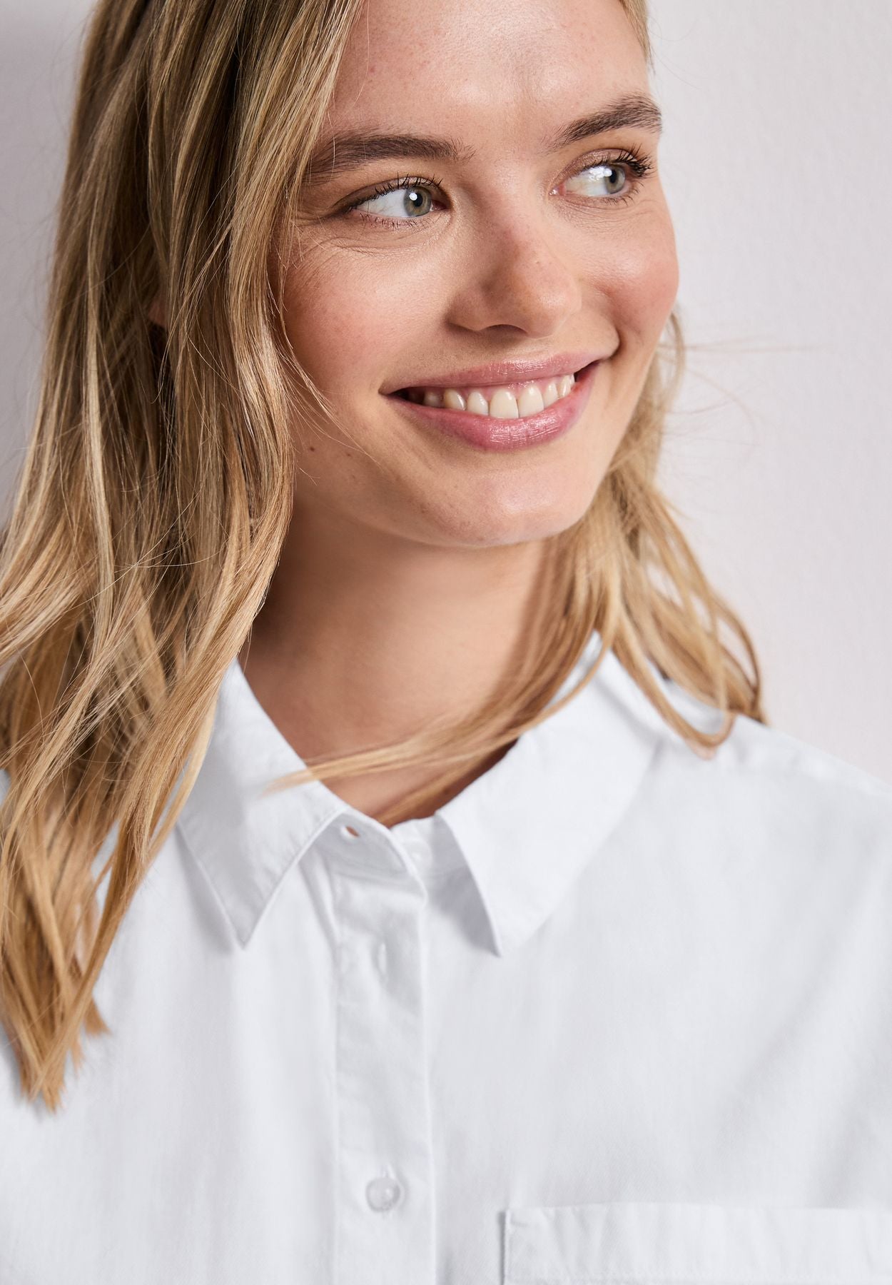 Langarm Bluse mit Hemdkragen aus Twill