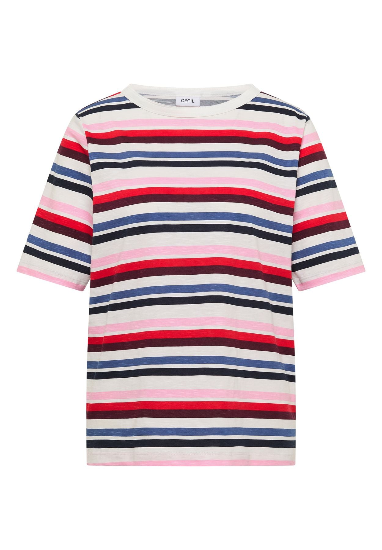 Kurzarm Shirt mit Multicolor Streifen