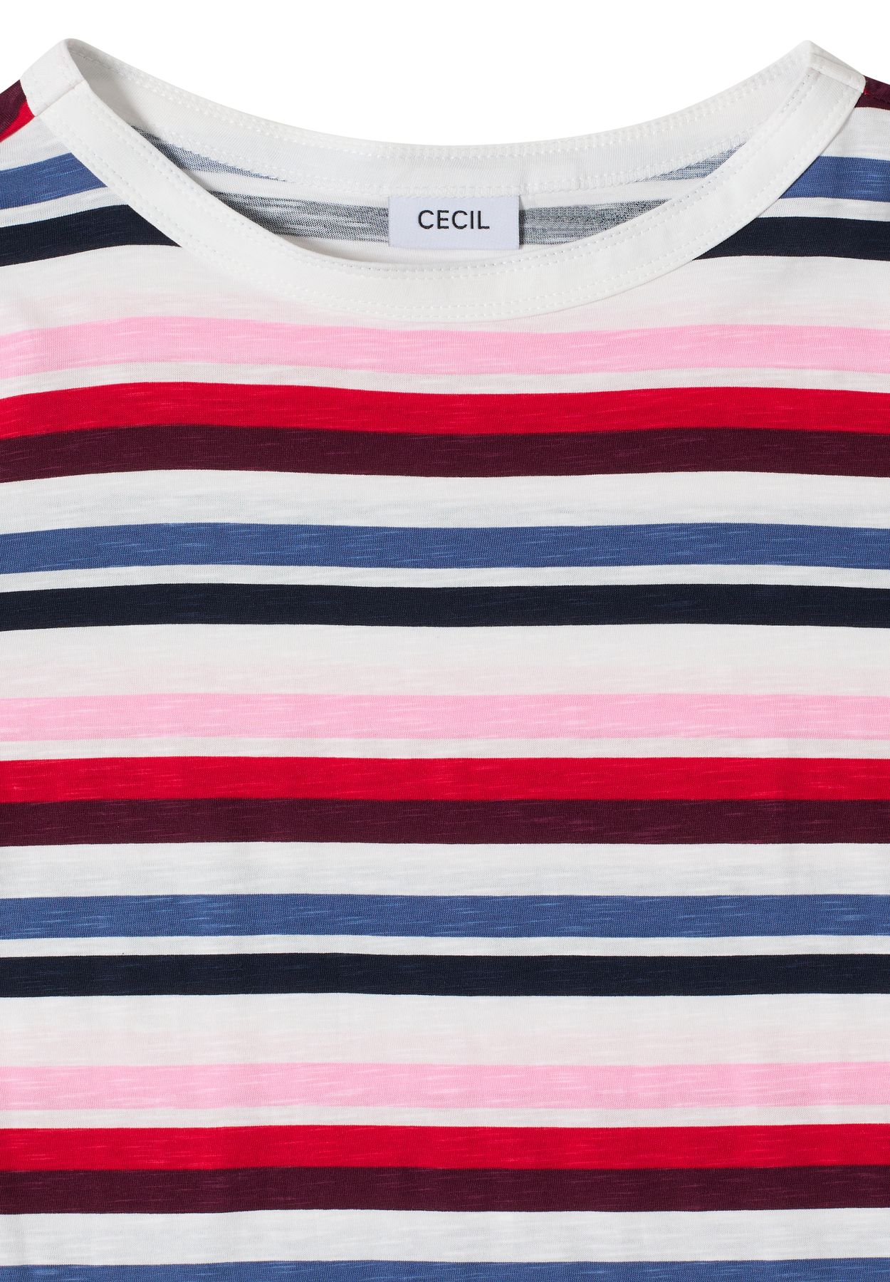 Kurzarm Shirt mit Multicolor Streifen