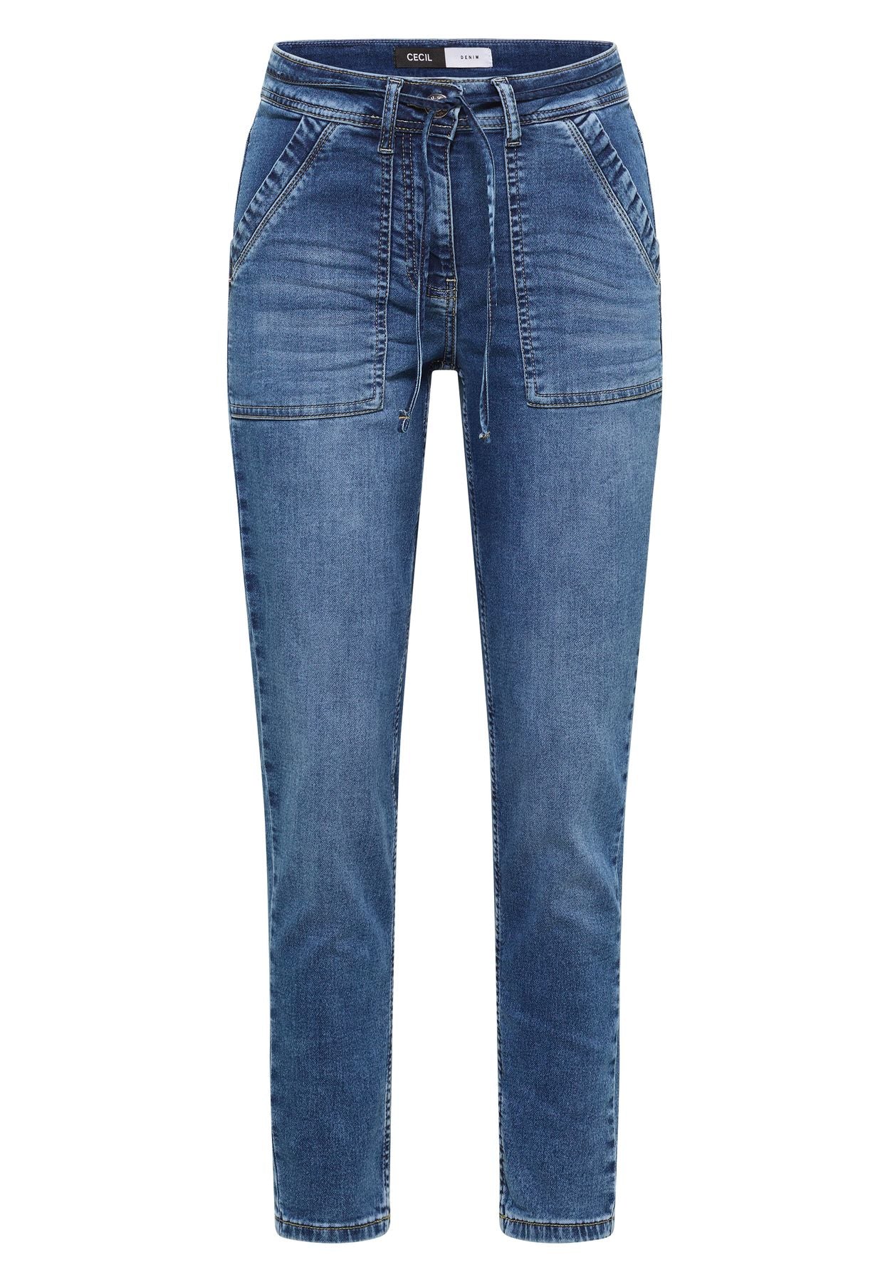 Mid Waist Slim Leg Jeans im Casual Fit