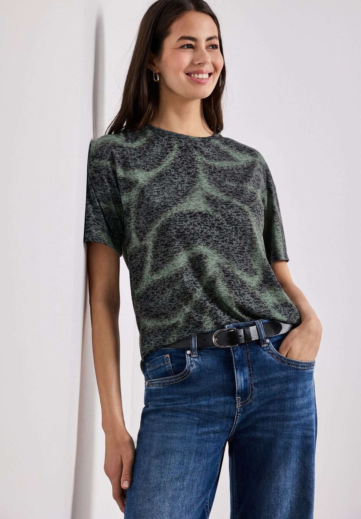 Shirt im Ausbrenner-Look mit Print