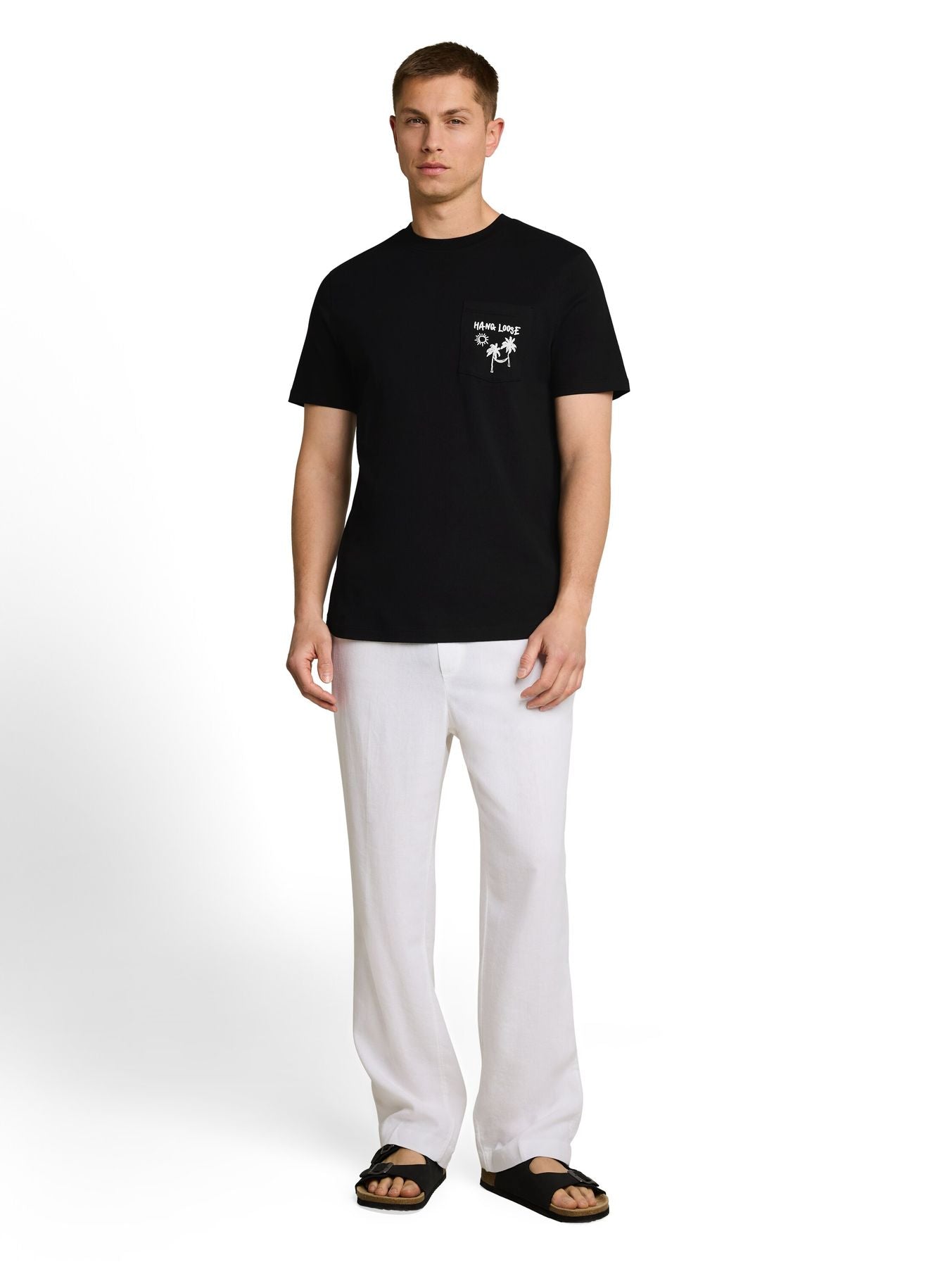 T-Shirt mit Brusttasche mit Print