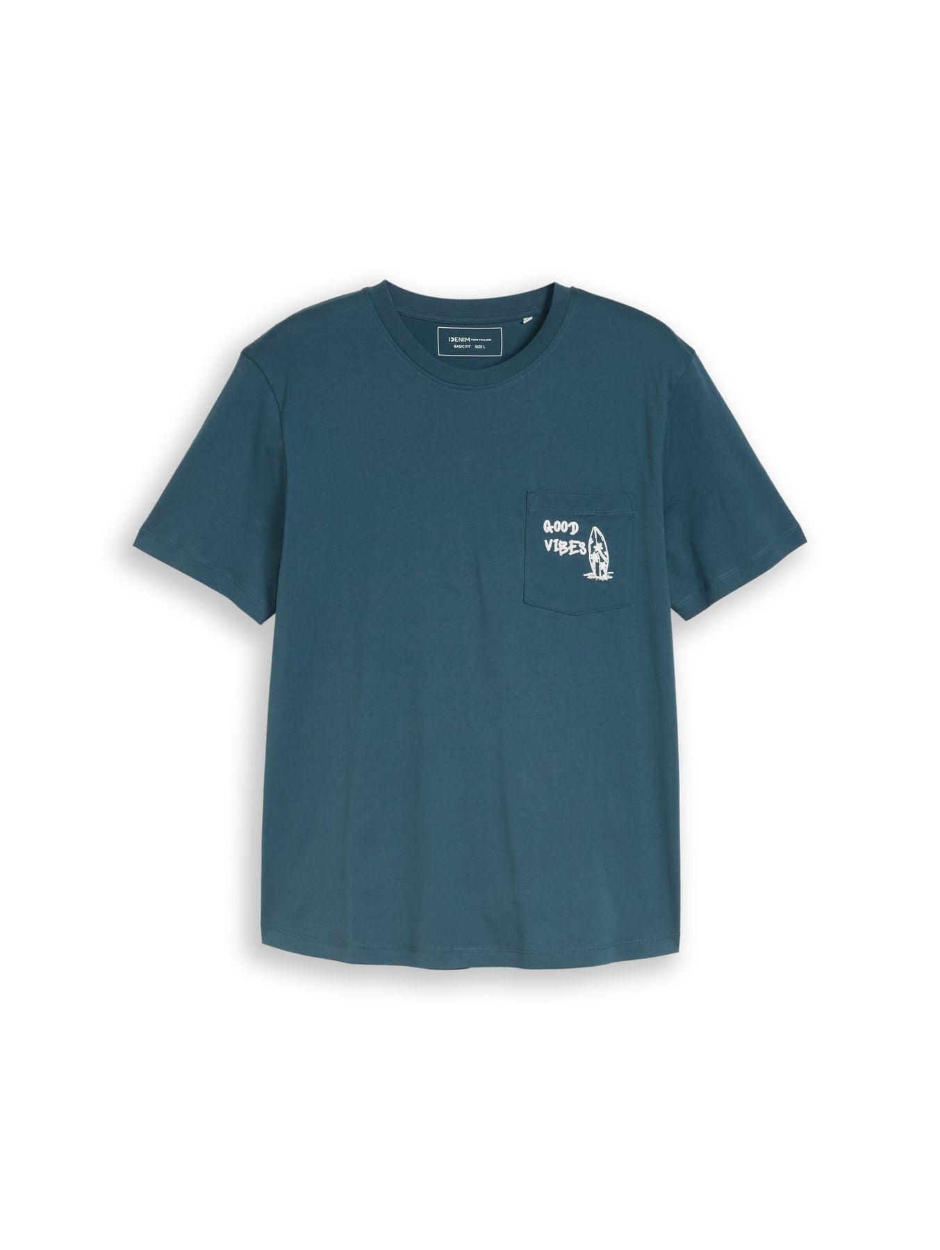 T-Shirt mit Brusttasche mit Print