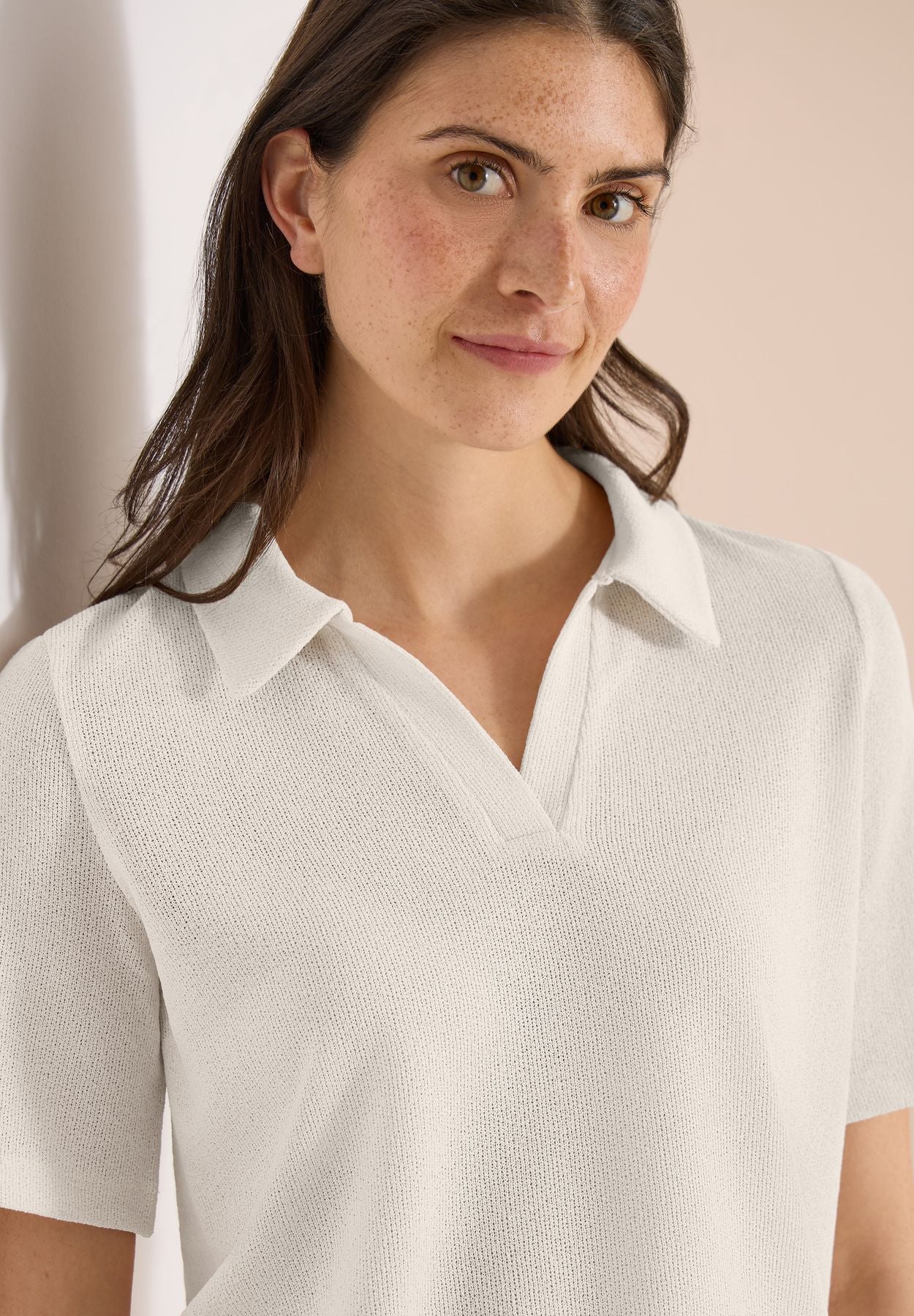 Kurzarm Poloshirt in Unifarbe